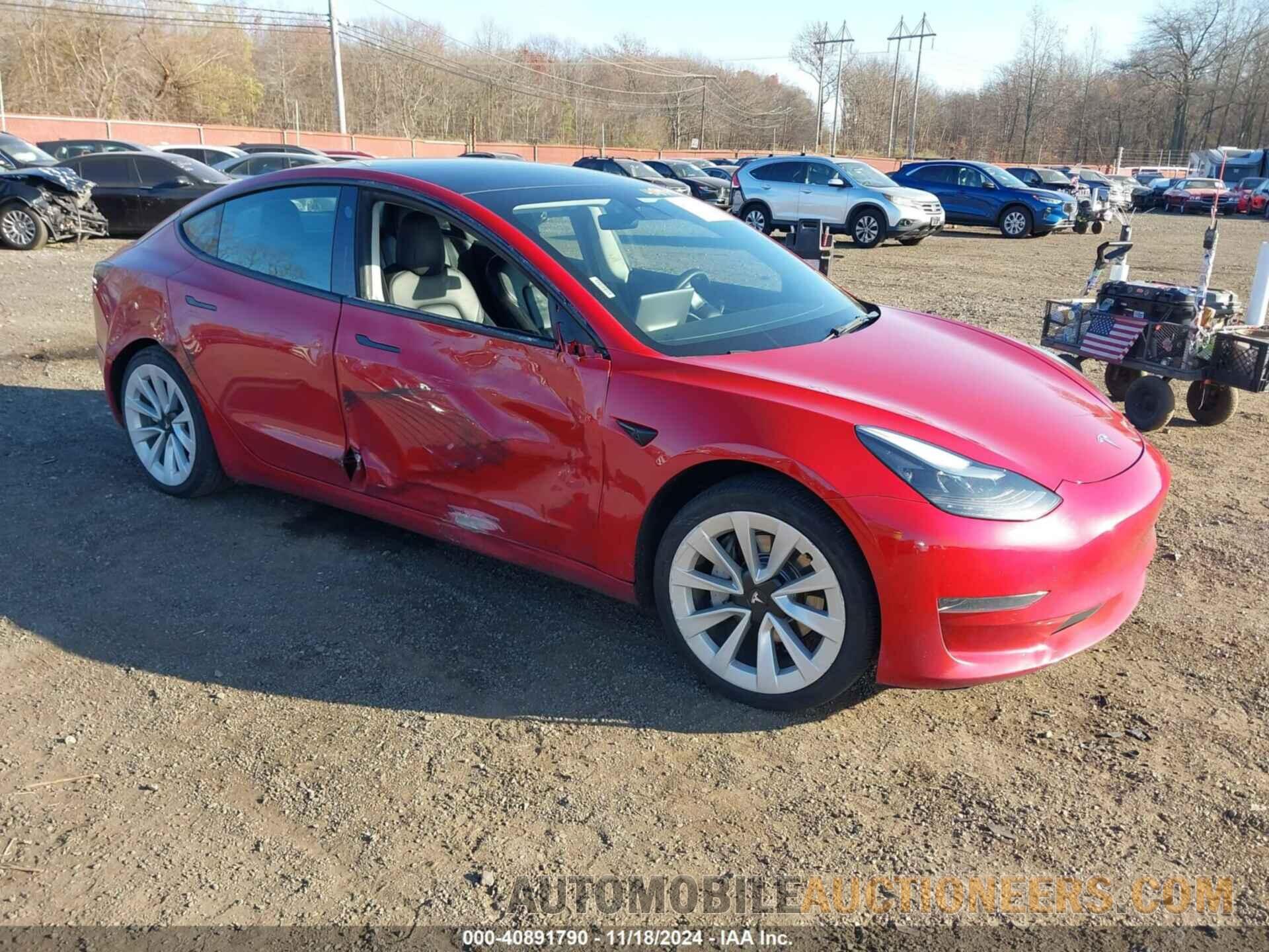 5YJ3E1EA3NF288336 TESLA MODEL 3 2022