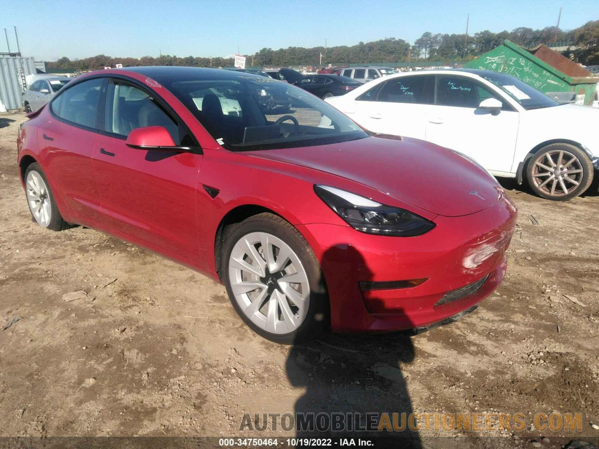 5YJ3E1EA5NF187279 TESLA MODEL 3 2022