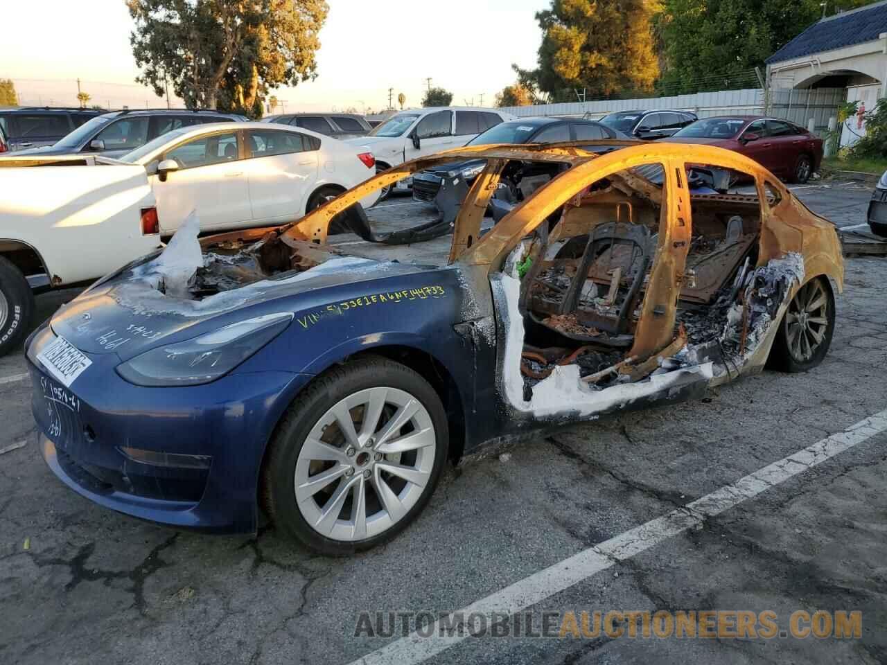 5YJ3E1EA6NF144733 TESLA MODEL 3 2022