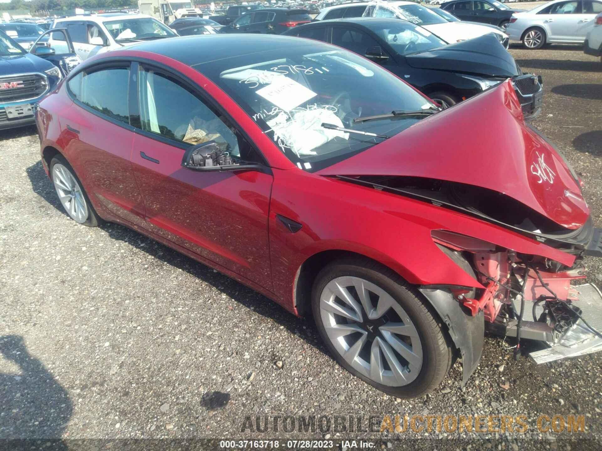 5YJ3E1EA6NF186352 TESLA MODEL 3 2022