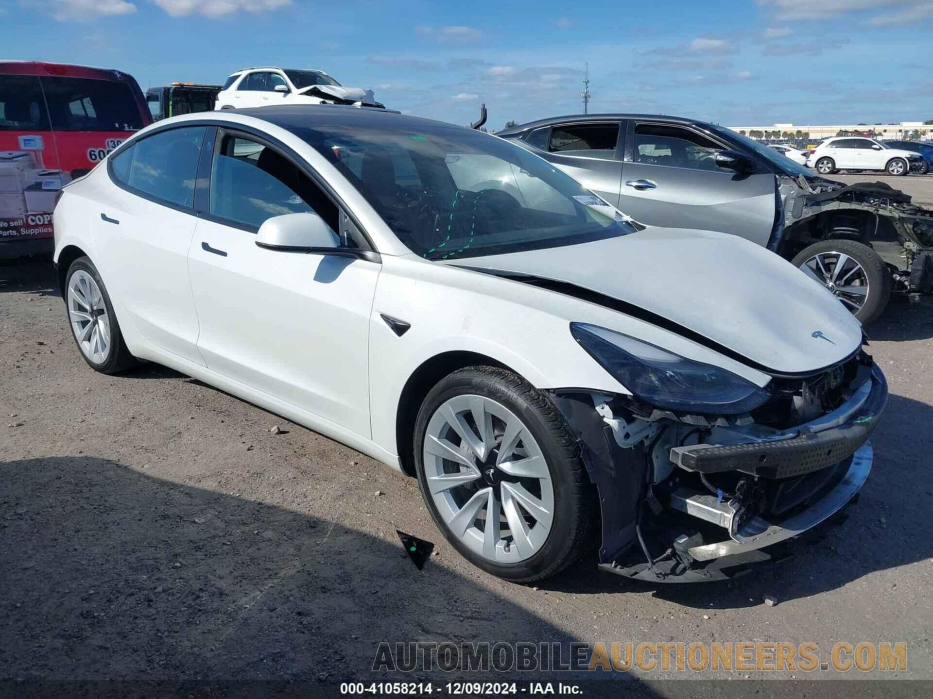 5YJ3E1EA6NF317103 TESLA MODEL 3 2022