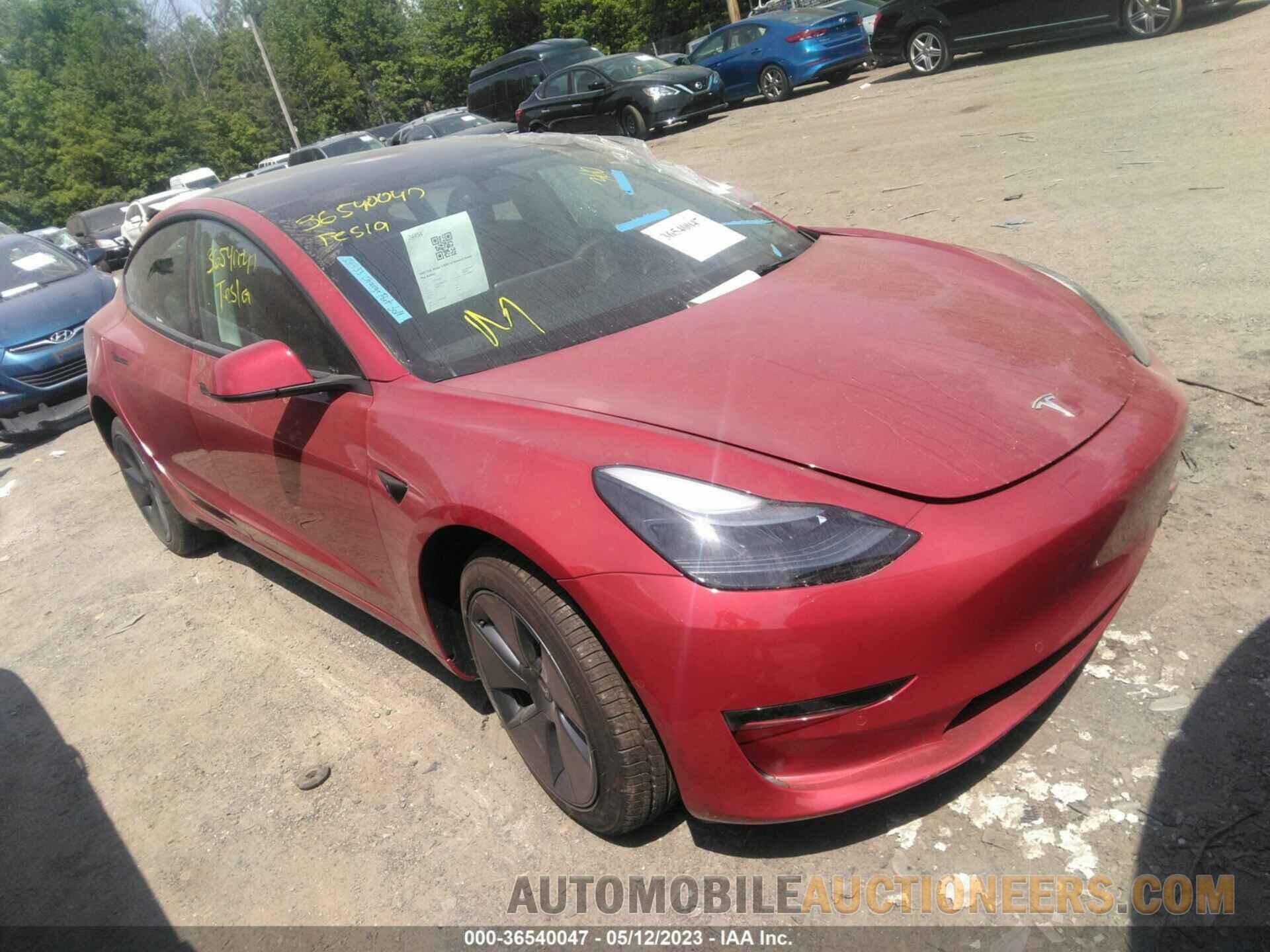 5YJ3E1EA6NF351123 TESLA MODEL 3 2022