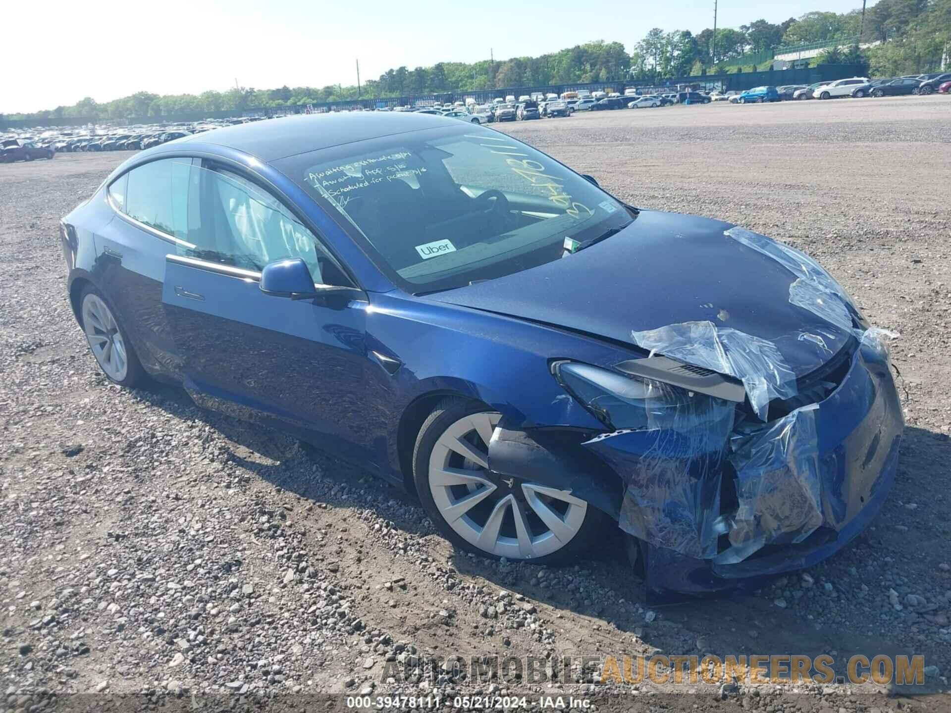 5YJ3E1EA6NF372621 TESLA MODEL 3 2022