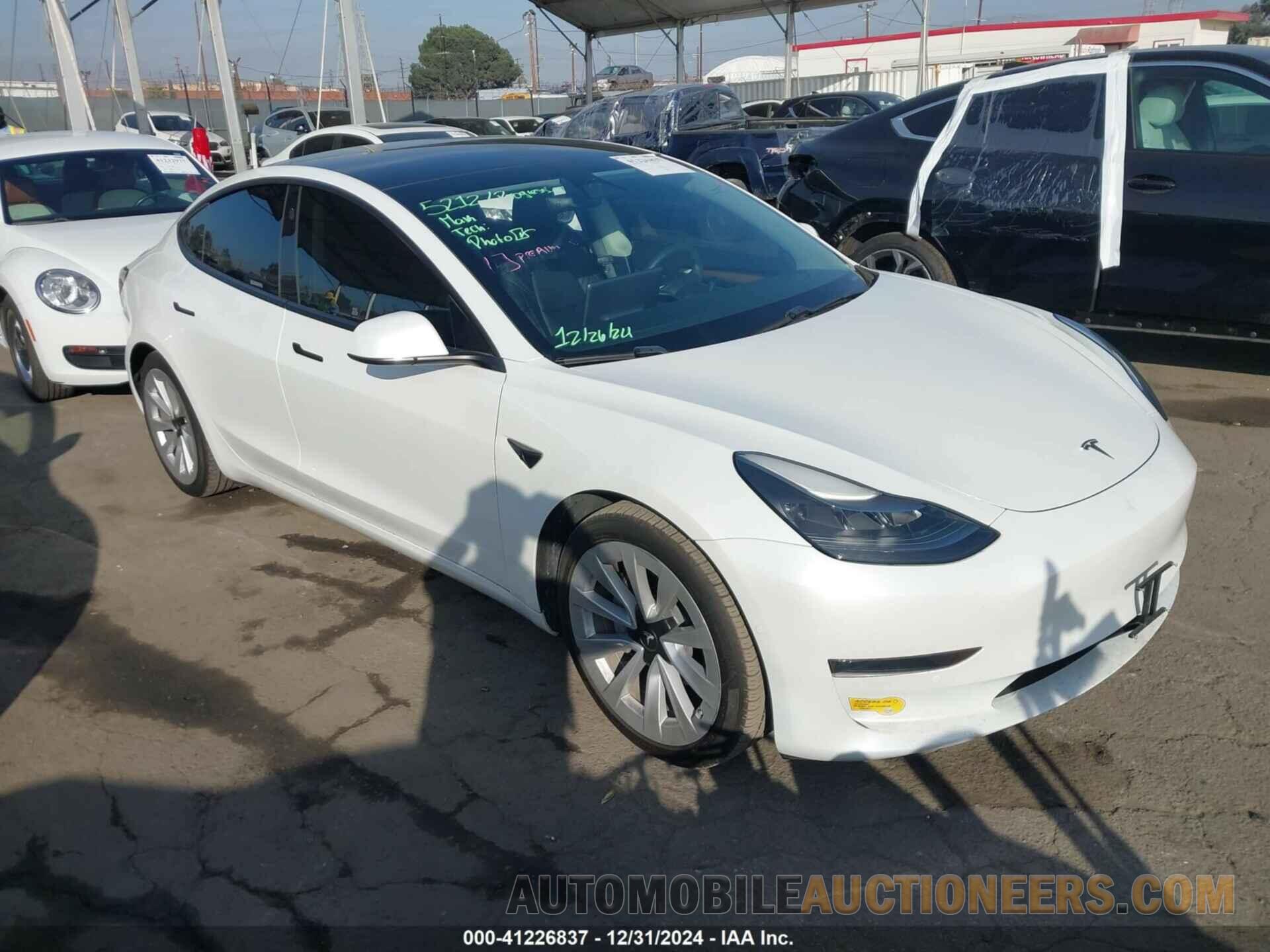 5YJ3E1EA7MF017939 TESLA MODEL 3 2021