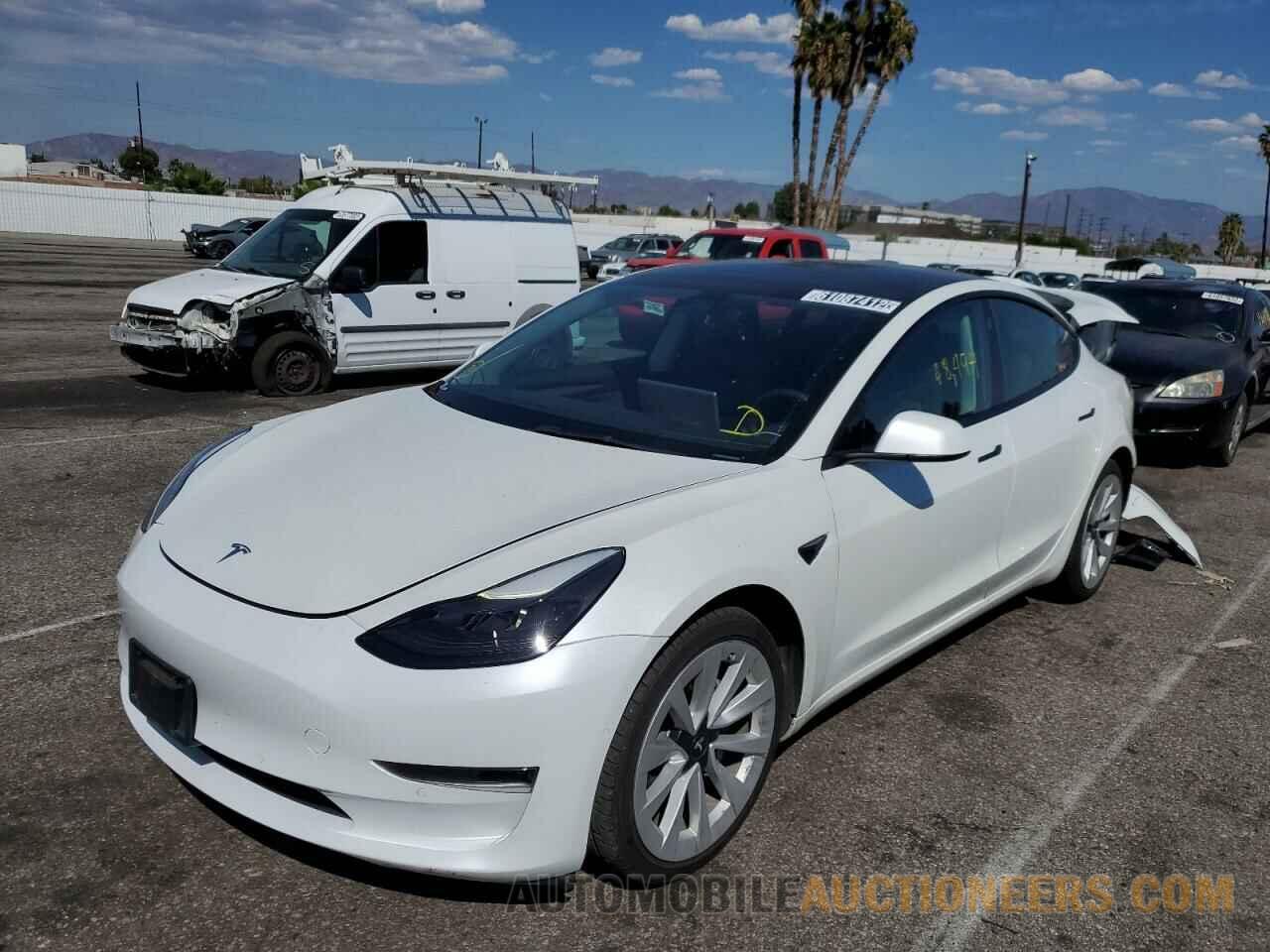 5YJ3E1EA7NF144756 TESLA MODEL 3 2022