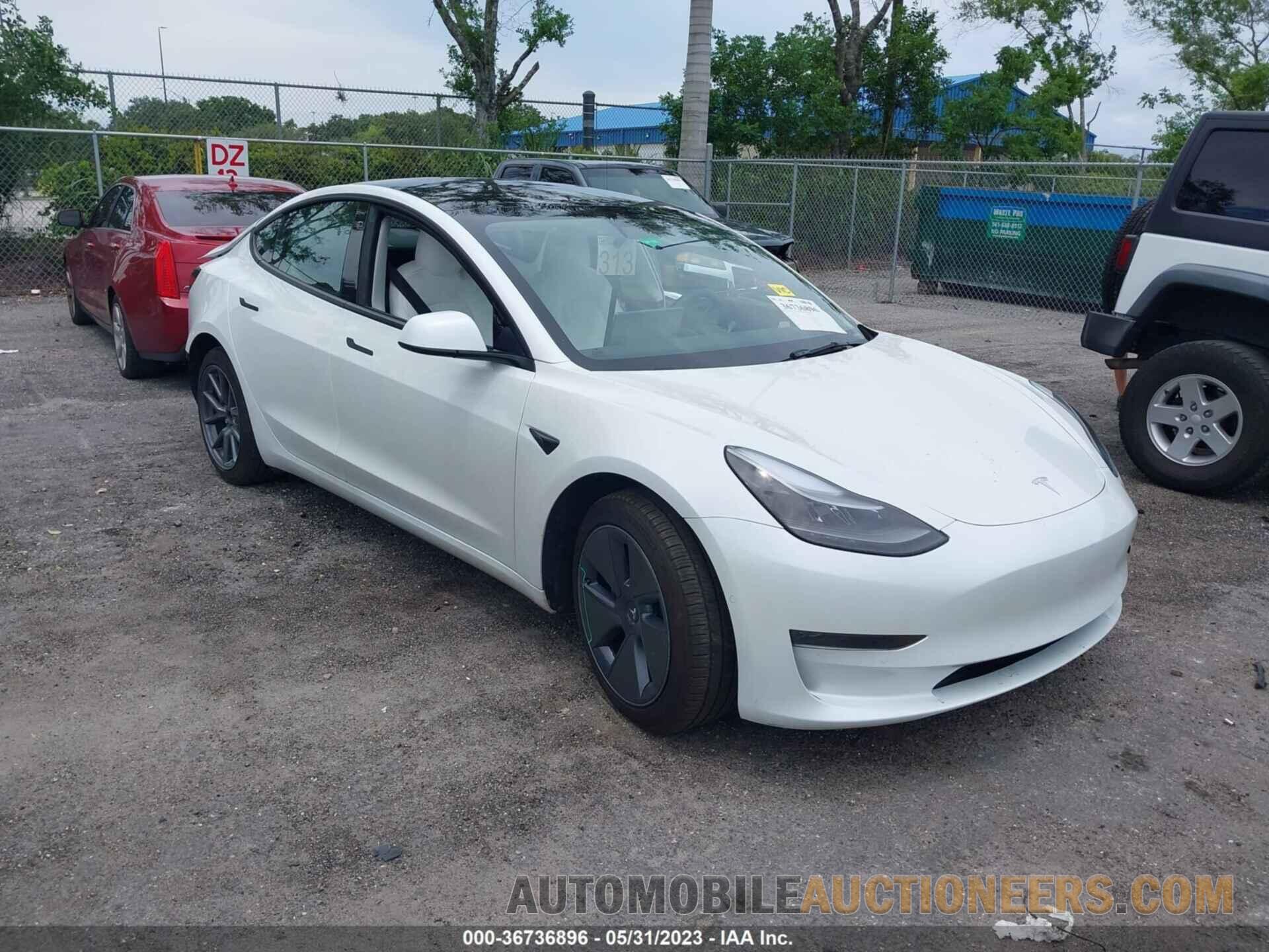 5YJ3E1EA7NF153408 TESLA MODEL 3 2022