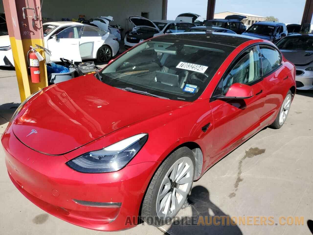 5YJ3E1EA7NF186831 TESLA MODEL 3 2022