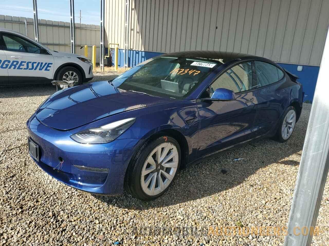 5YJ3E1EA7NF187347 TESLA MODEL 3 2022