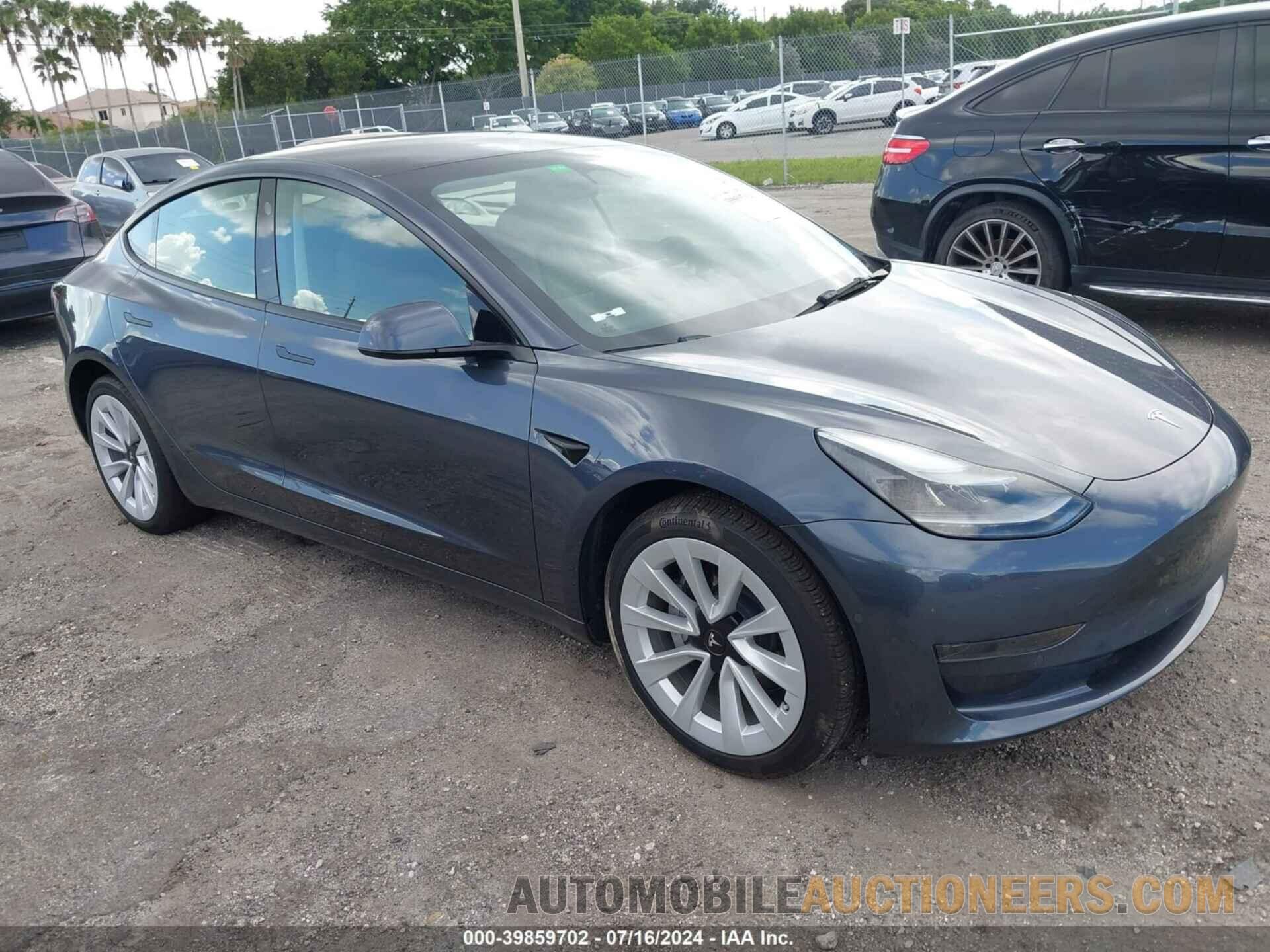 5YJ3E1EA7NF330443 TESLA MODEL 3 2022