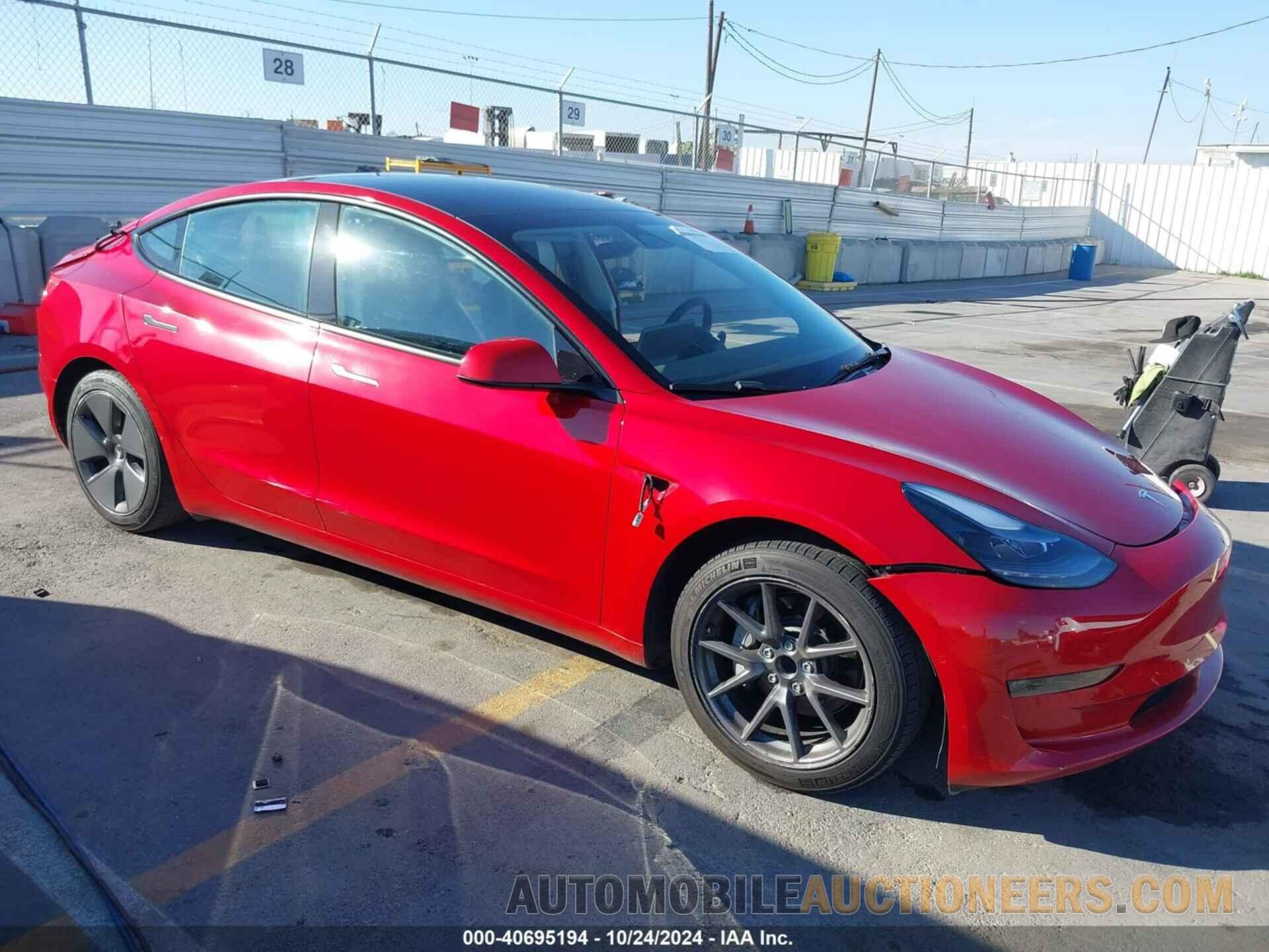 5YJ3E1EA7NF338204 TESLA MODEL 3 2022