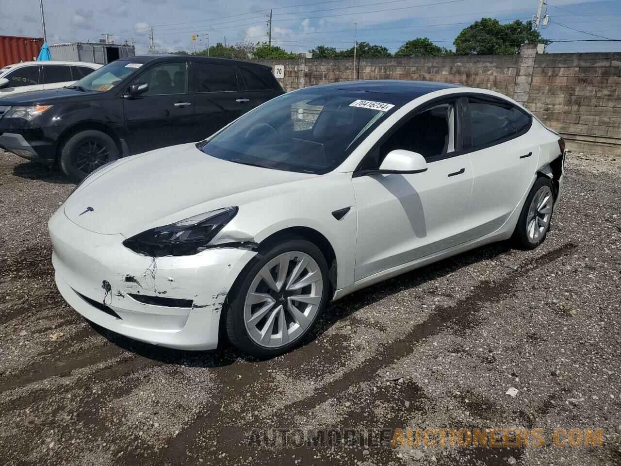 5YJ3E1EA7NF340759 TESLA MODEL 3 2022