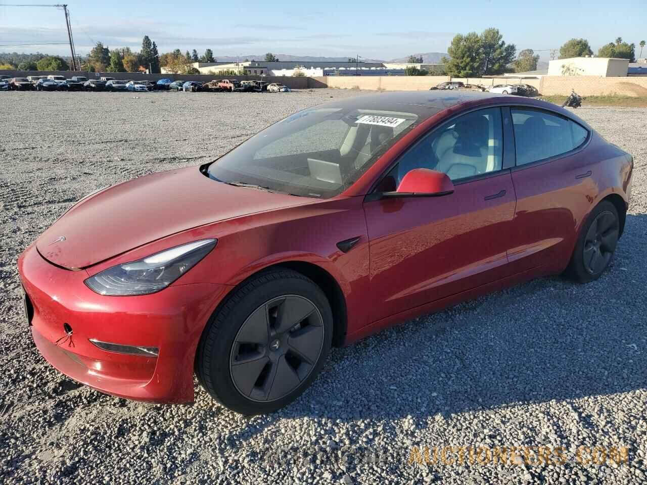 5YJ3E1EA7NF376824 TESLA MODEL 3 2022