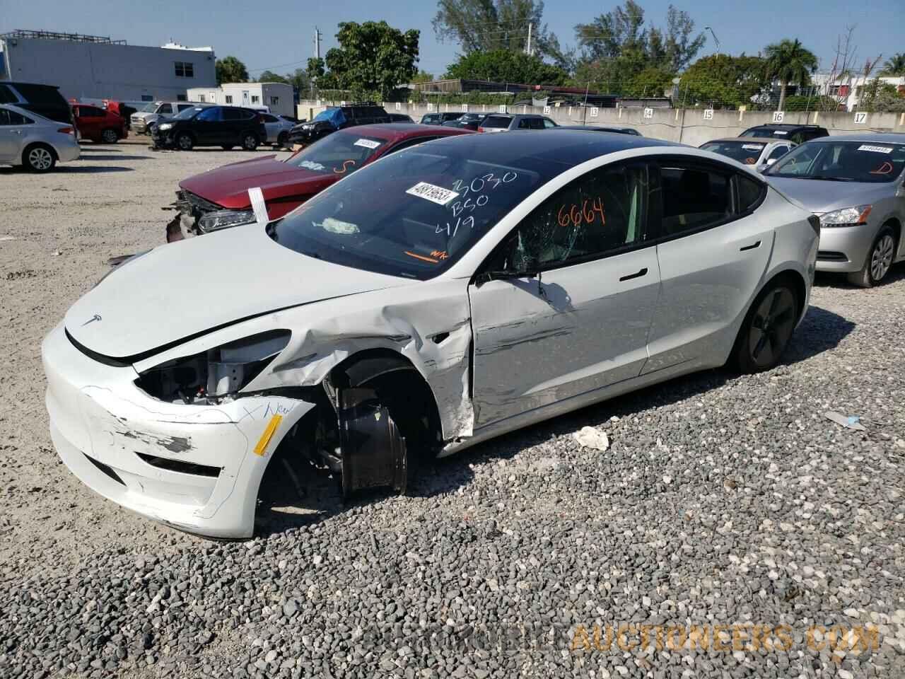 5YJ3E1EA8MF083030 TESLA MODEL 3 2021