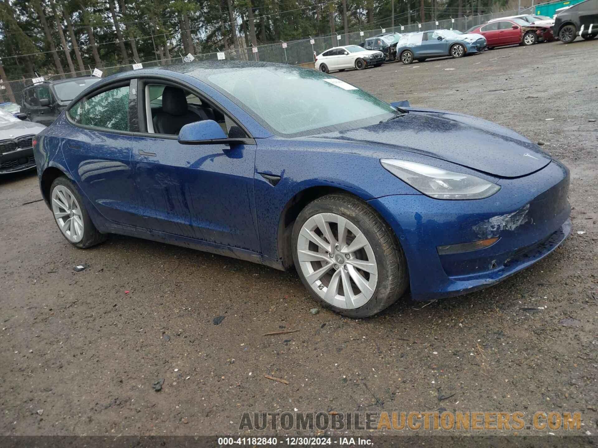 5YJ3E1EA8NF144538 TESLA MODEL 3 2022