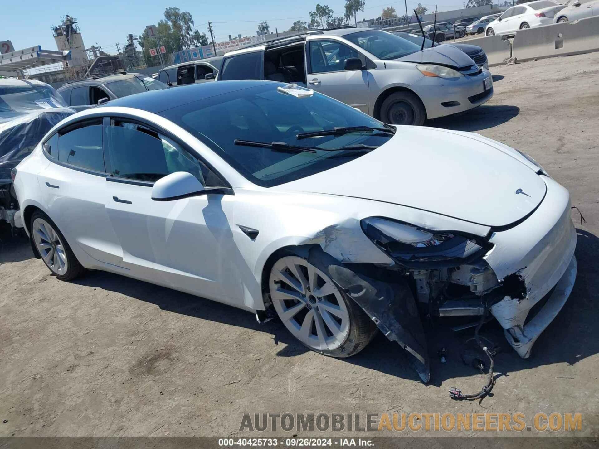 5YJ3E1EA8NF157662 TESLA MODEL 3 2022