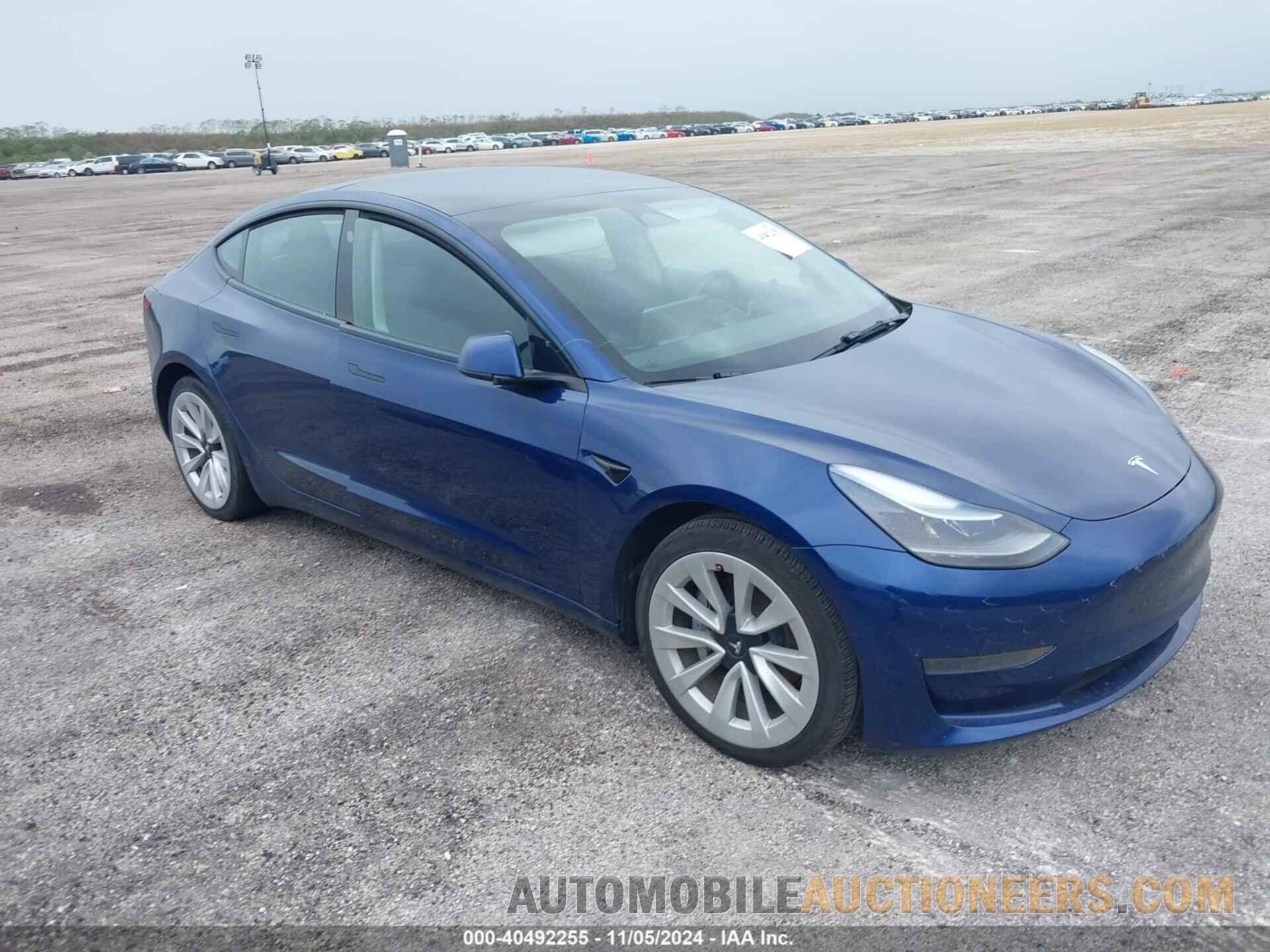 5YJ3E1EA8NF192153 TESLA MODEL 3 2022