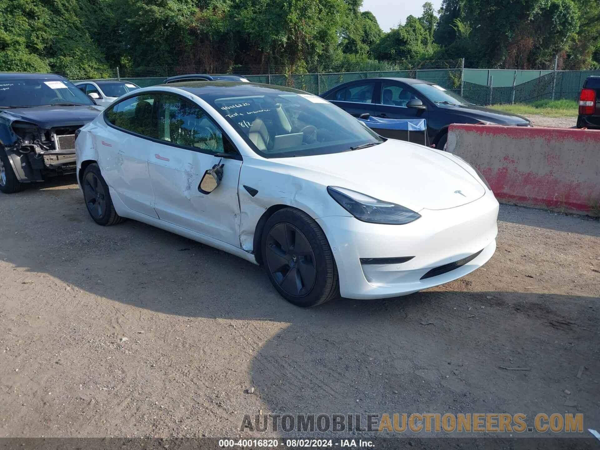 5YJ3E1EA8NF318544 TESLA MODEL 3 2022