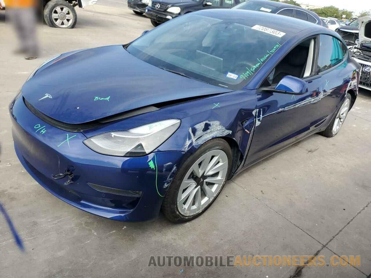 5YJ3E1EA8NF324974 TESLA MODEL 3 2022