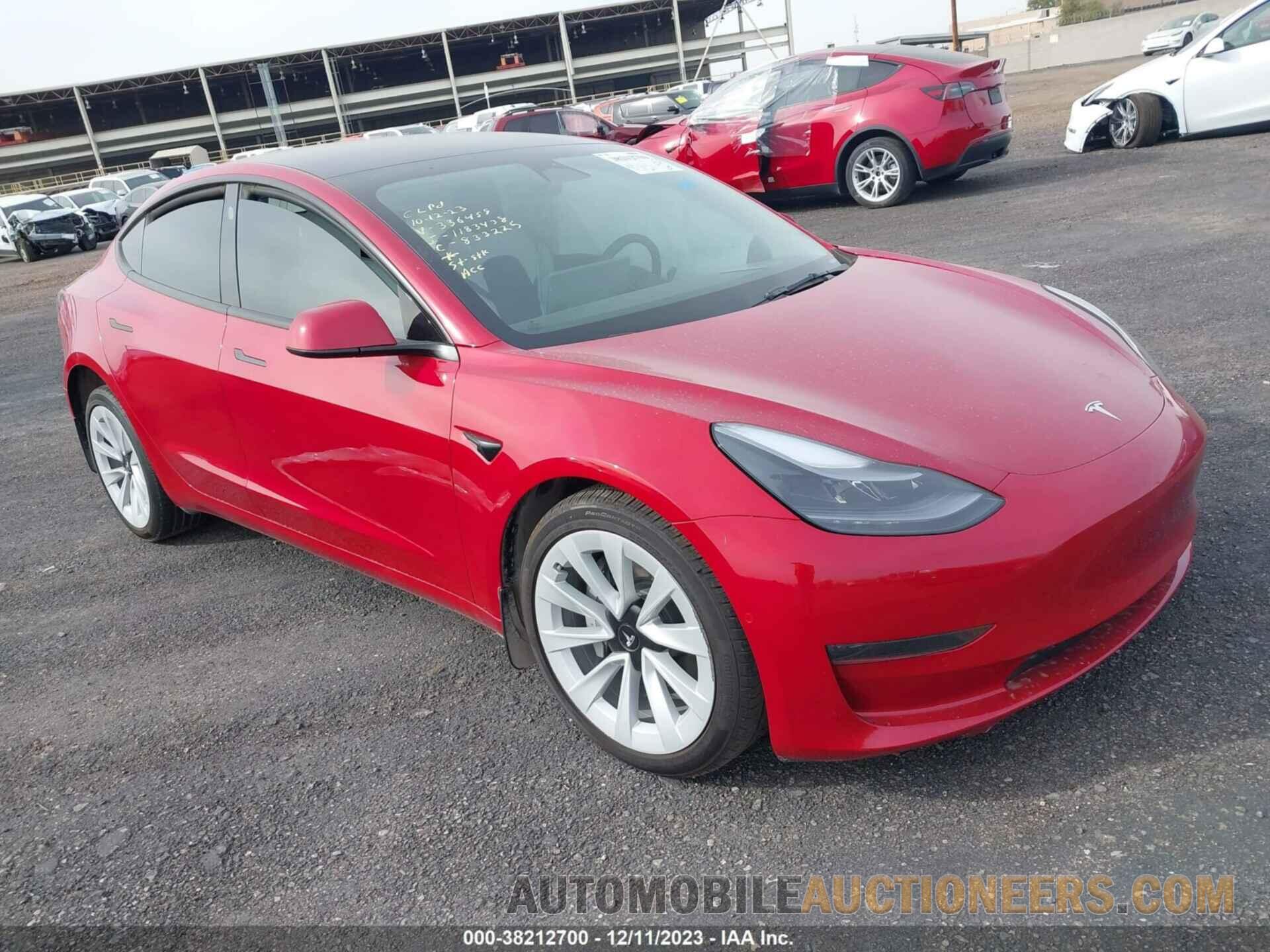 5YJ3E1EA8NF336459 TESLA MODEL 3 2022