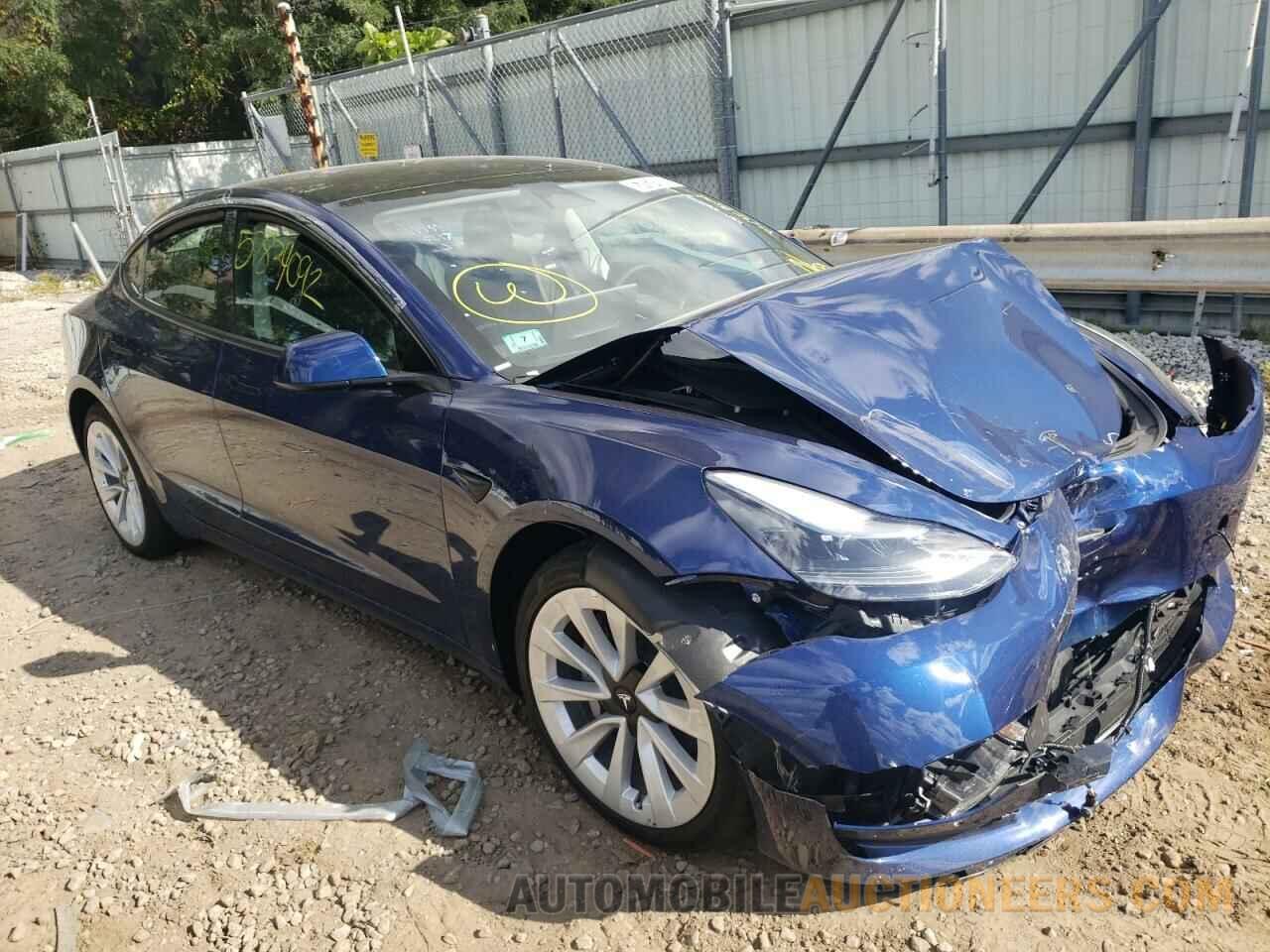 5YJ3E1EA9NF286493 TESLA MODEL 3 2022