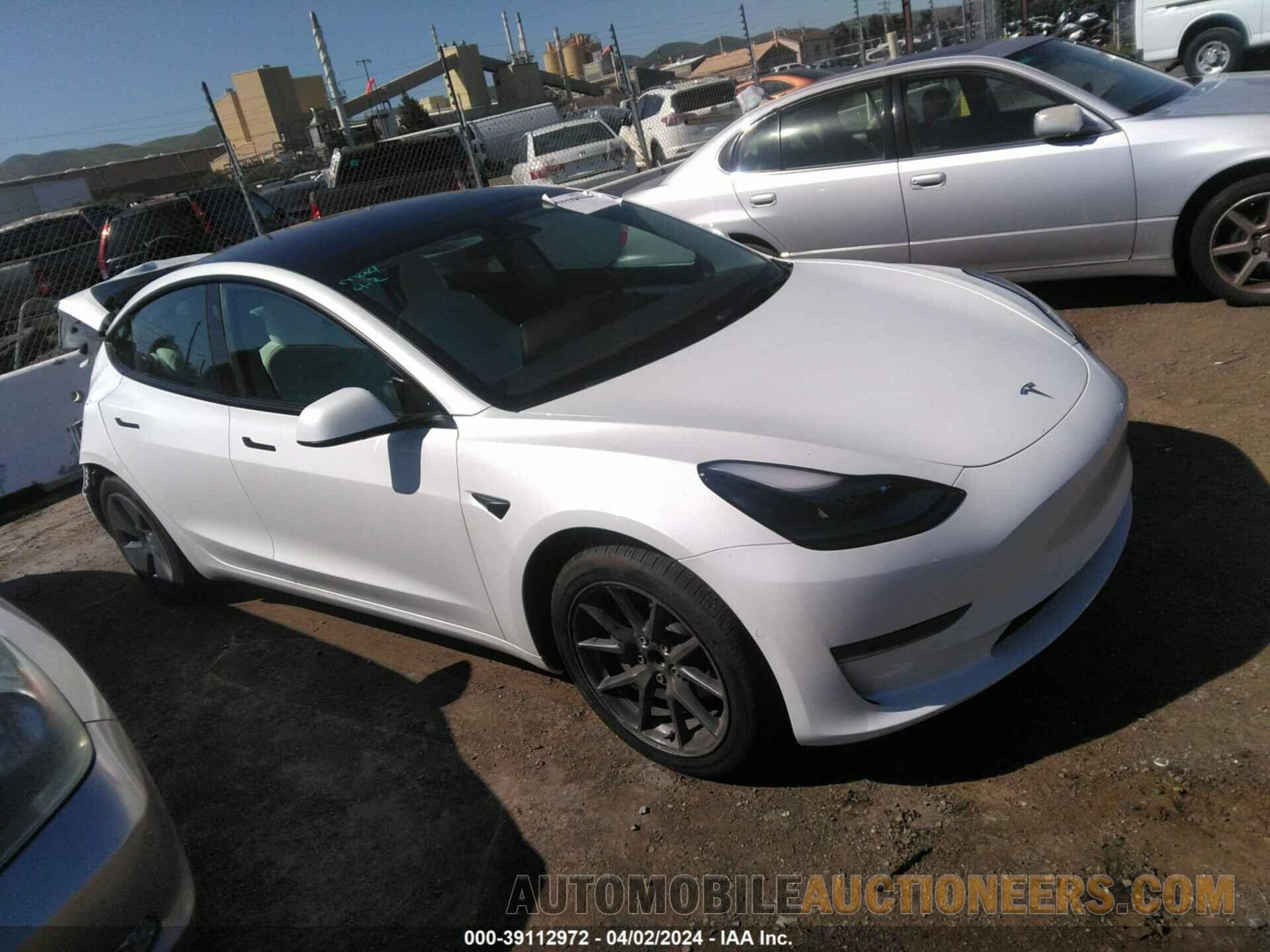 5YJ3E1EA9NF345154 TESLA MODEL 3 2022