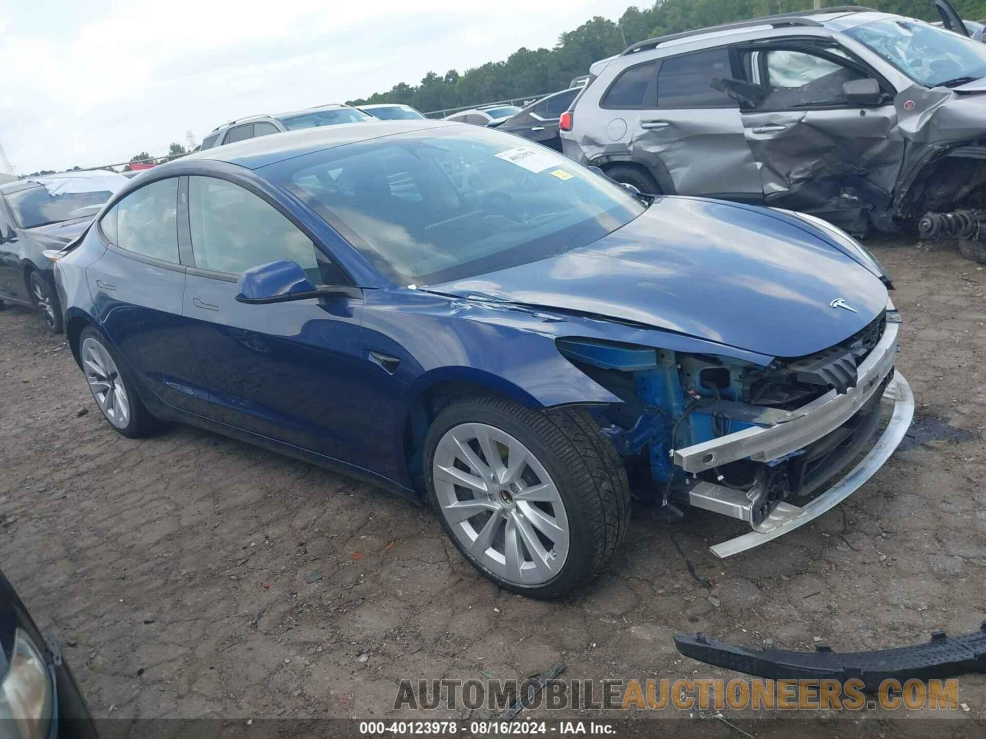 5YJ3E1EAXNF187844 TESLA MODEL 3 2022