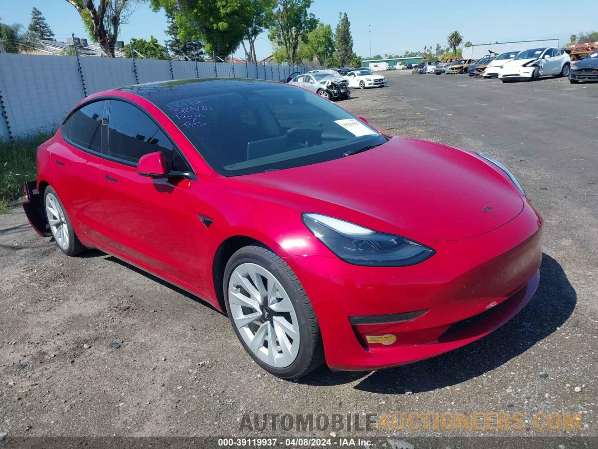 5YJ3E1EB0NF112207 TESLA MODEL 3 2022