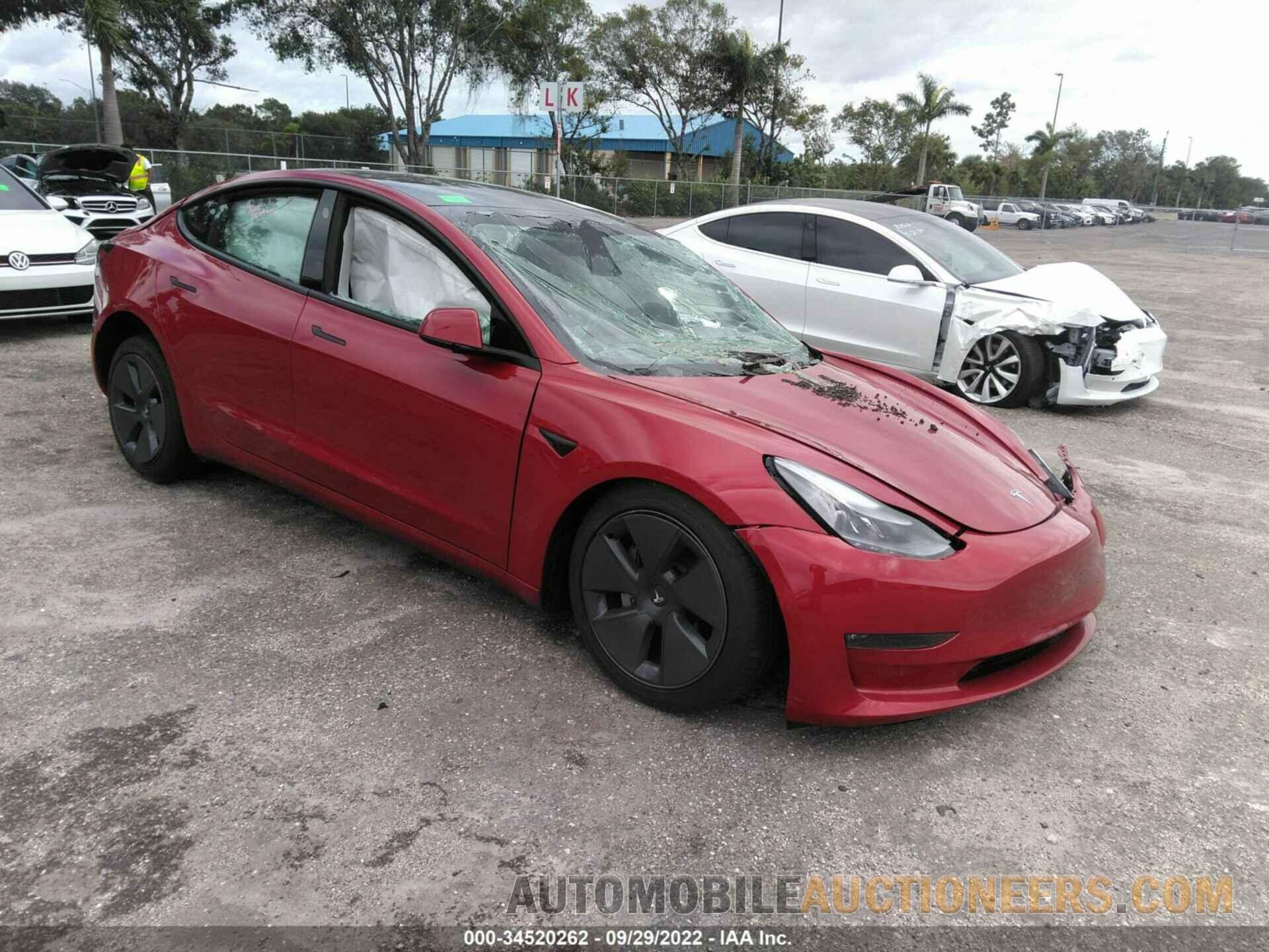 5YJ3E1EB0NF173850 TESLA MODEL 3 2022