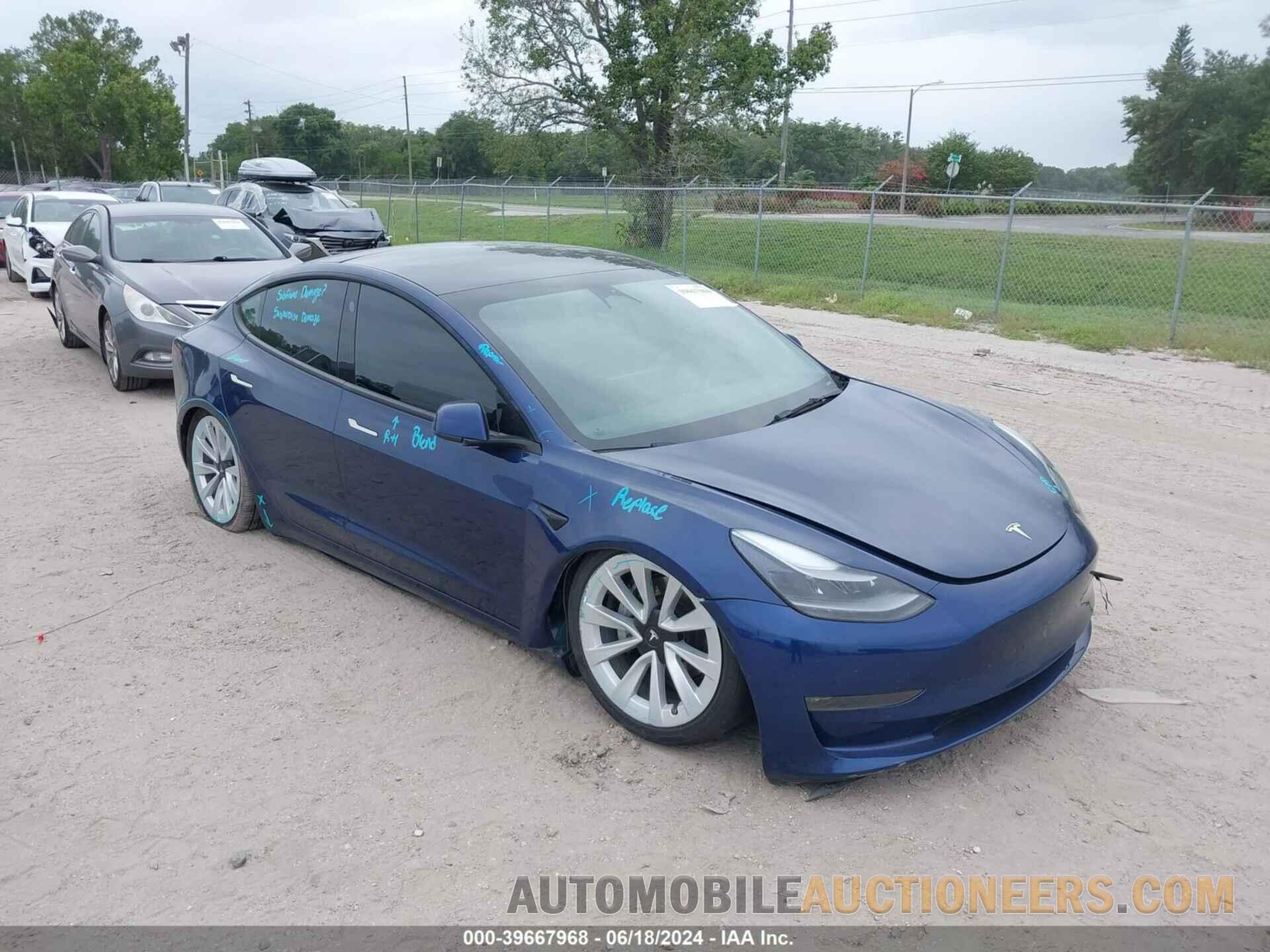 5YJ3E1EB0NF187084 TESLA MODEL 3 2022