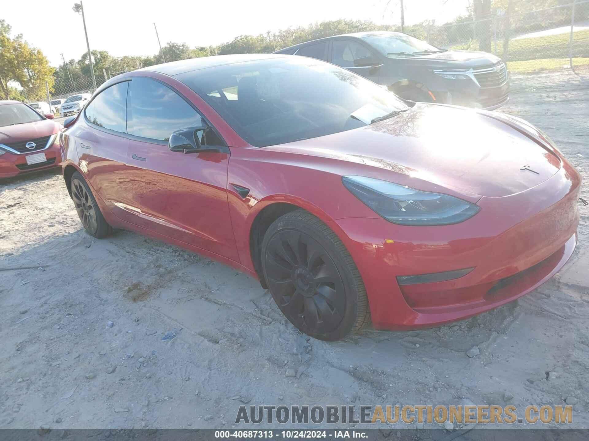 5YJ3E1EB0NF187487 TESLA MODEL 3 2022