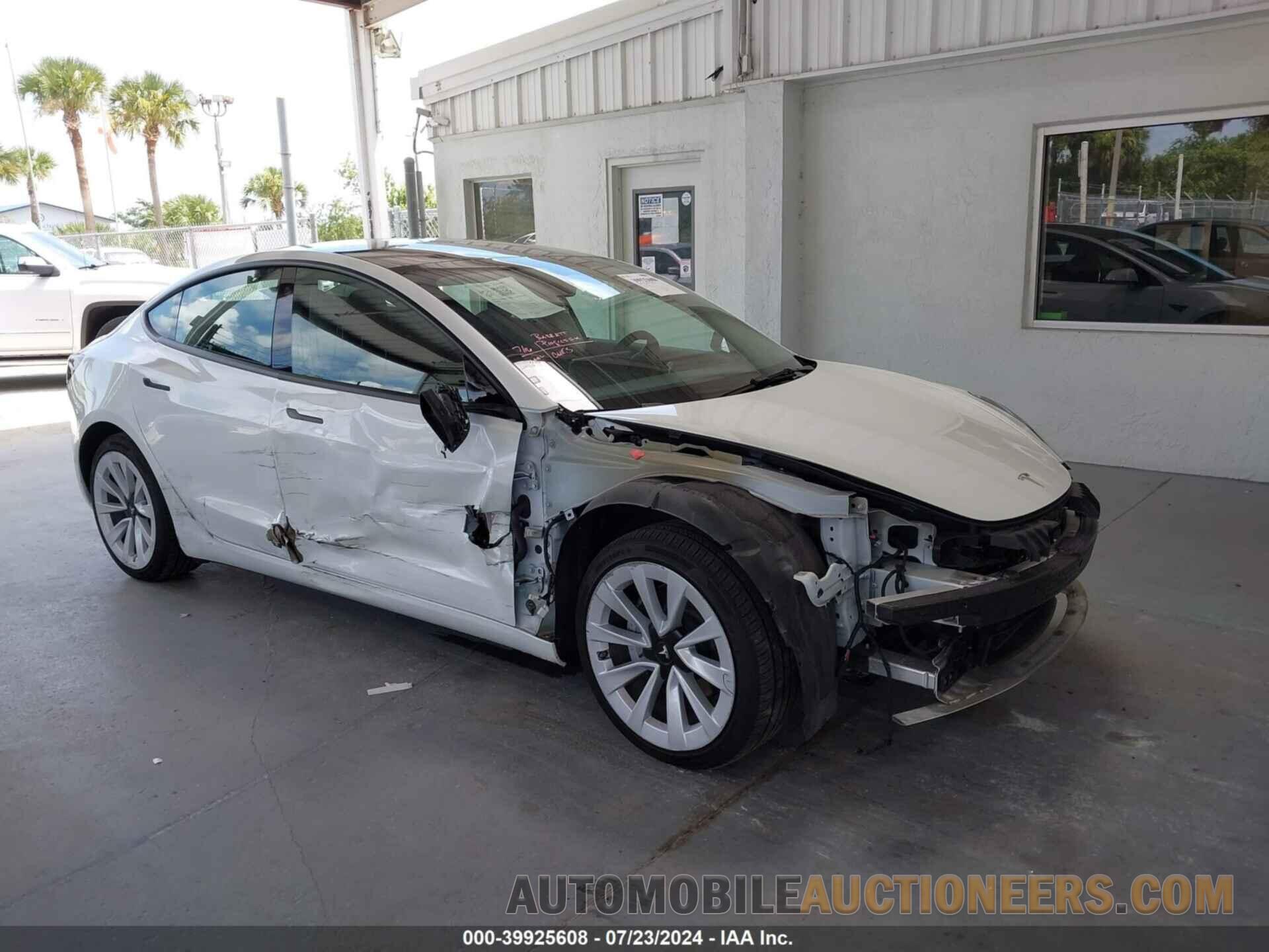 5YJ3E1EB0NF192480 TESLA MODEL 3 2022