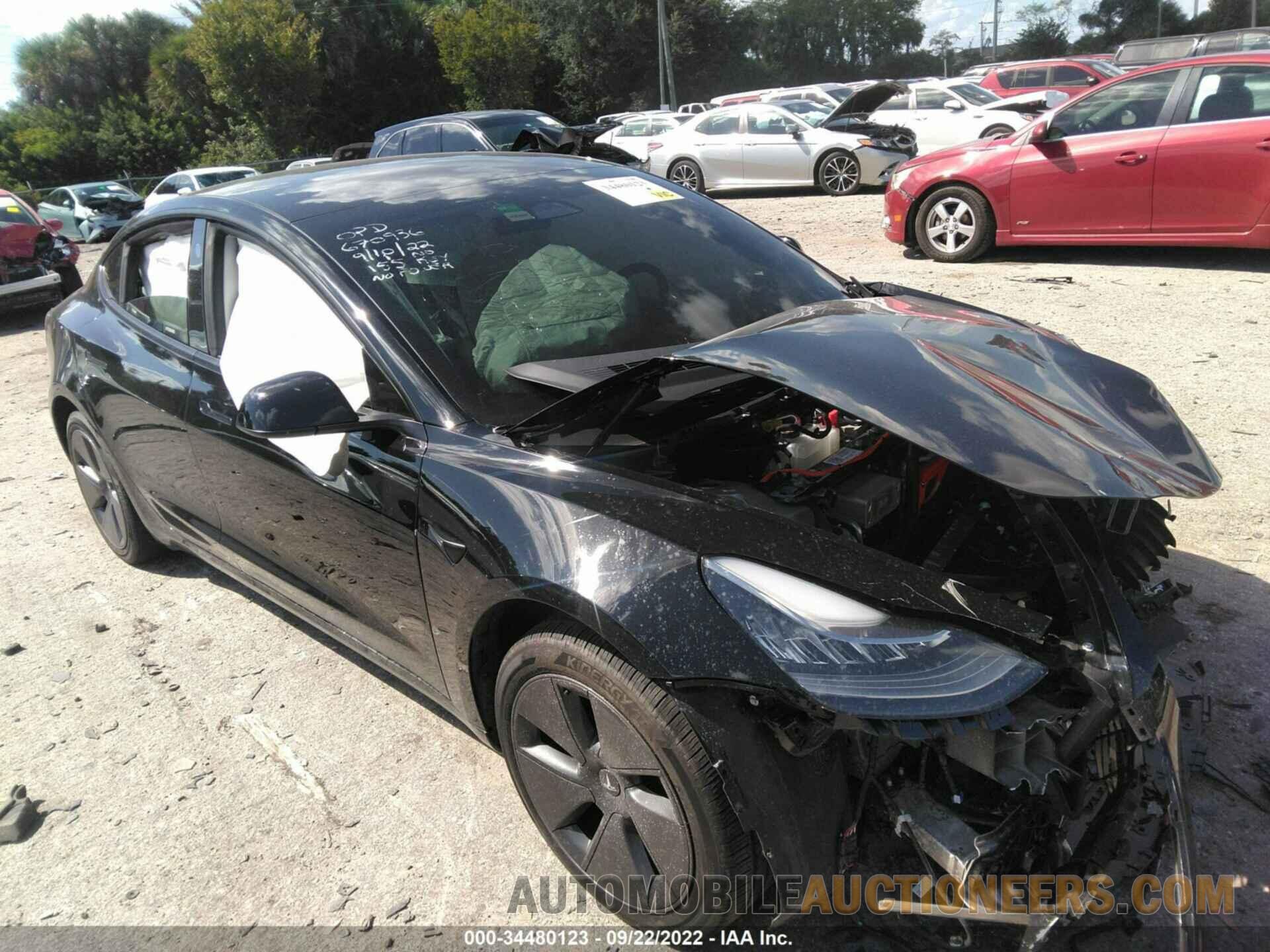 5YJ3E1EB0NF243881 TESLA MODEL 3 2022