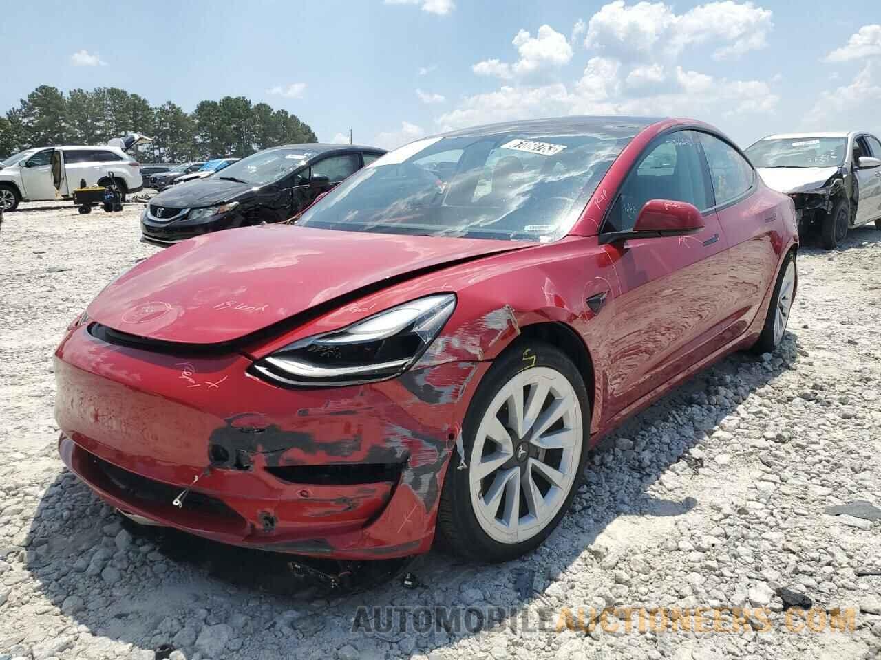 5YJ3E1EB2NF187488 TESLA MODEL 3 2022