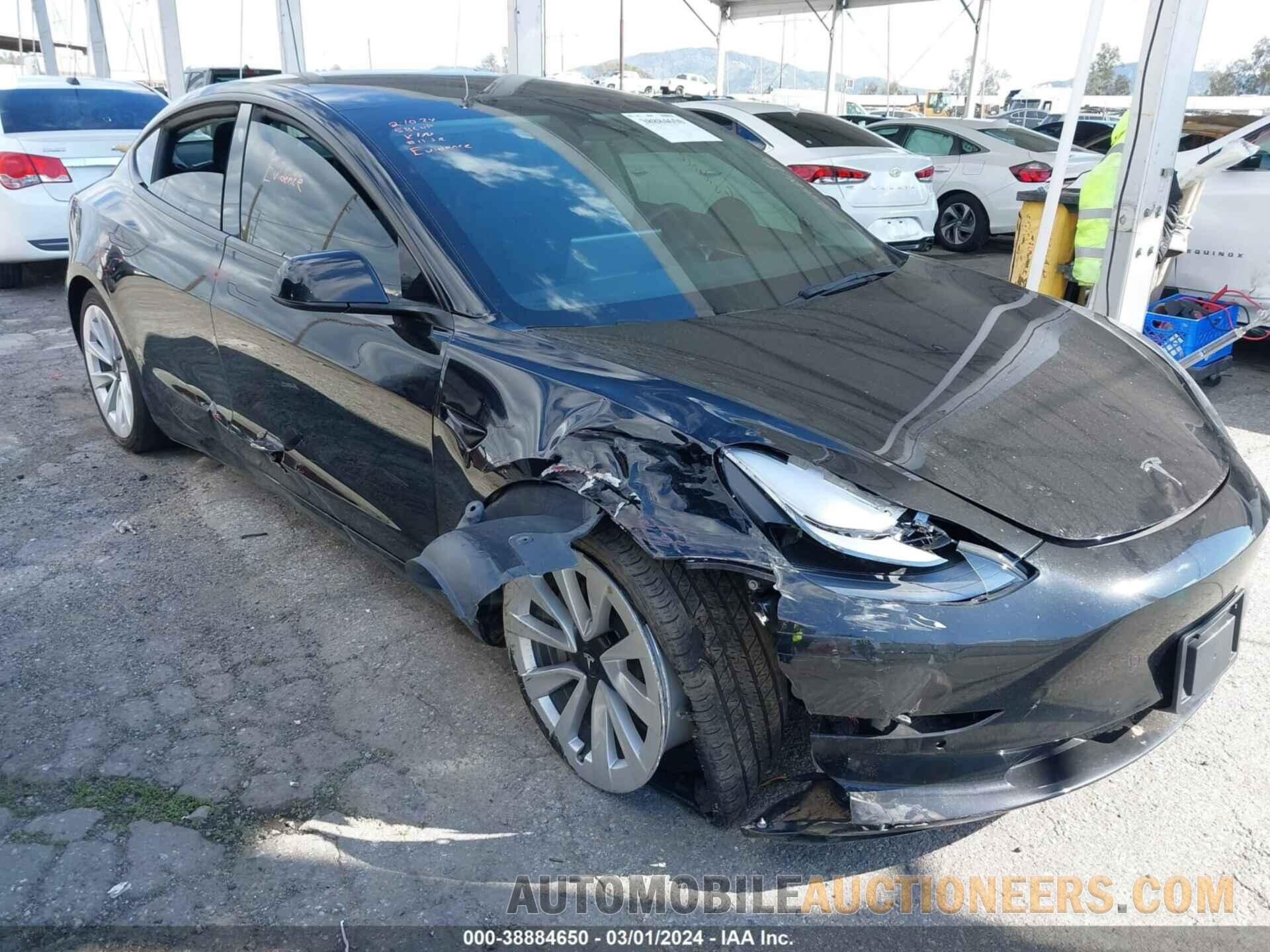 5YJ3E1EB2NF353783 TESLA MODEL 3 2022