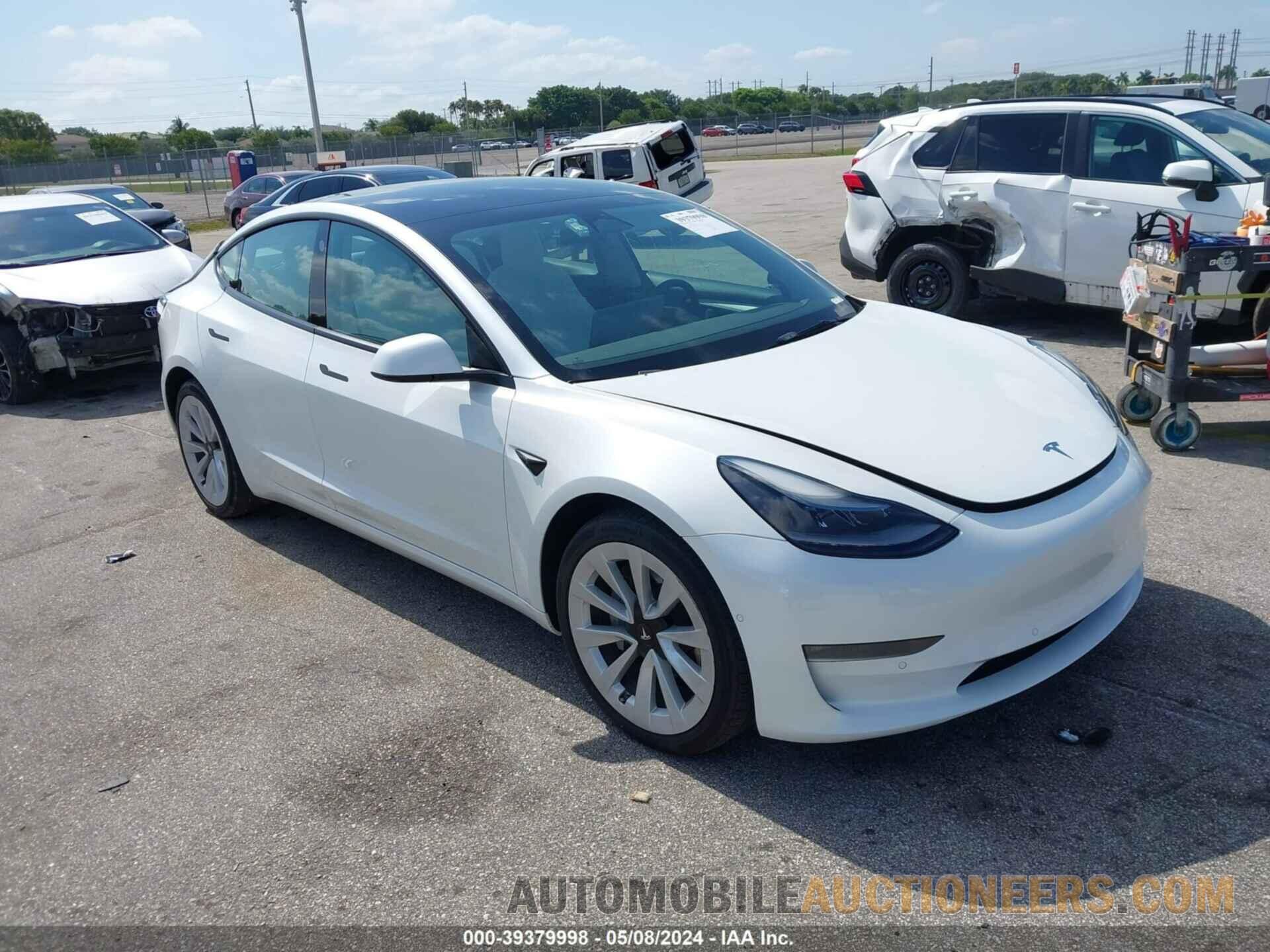 5YJ3E1EB4NF168487 TESLA MODEL 3 2022