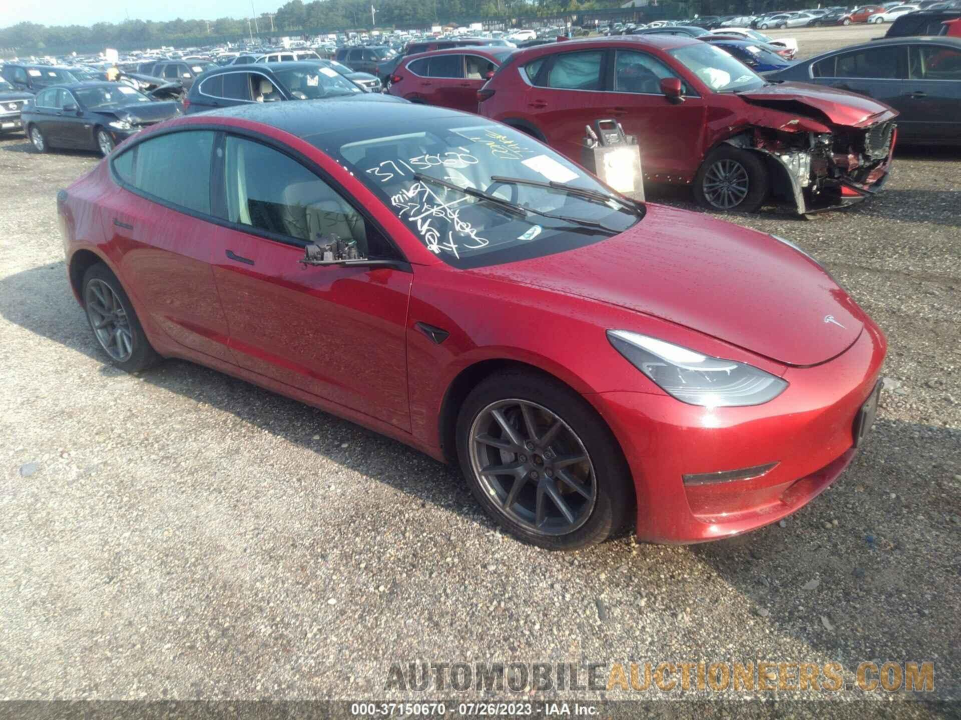 5YJ3E1EB4NF186911 TESLA MODEL 3 2022