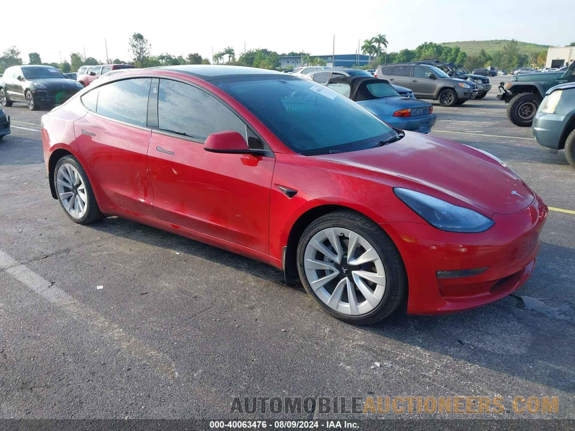 5YJ3E1EB4NF264913 TESLA MODEL 3 2022