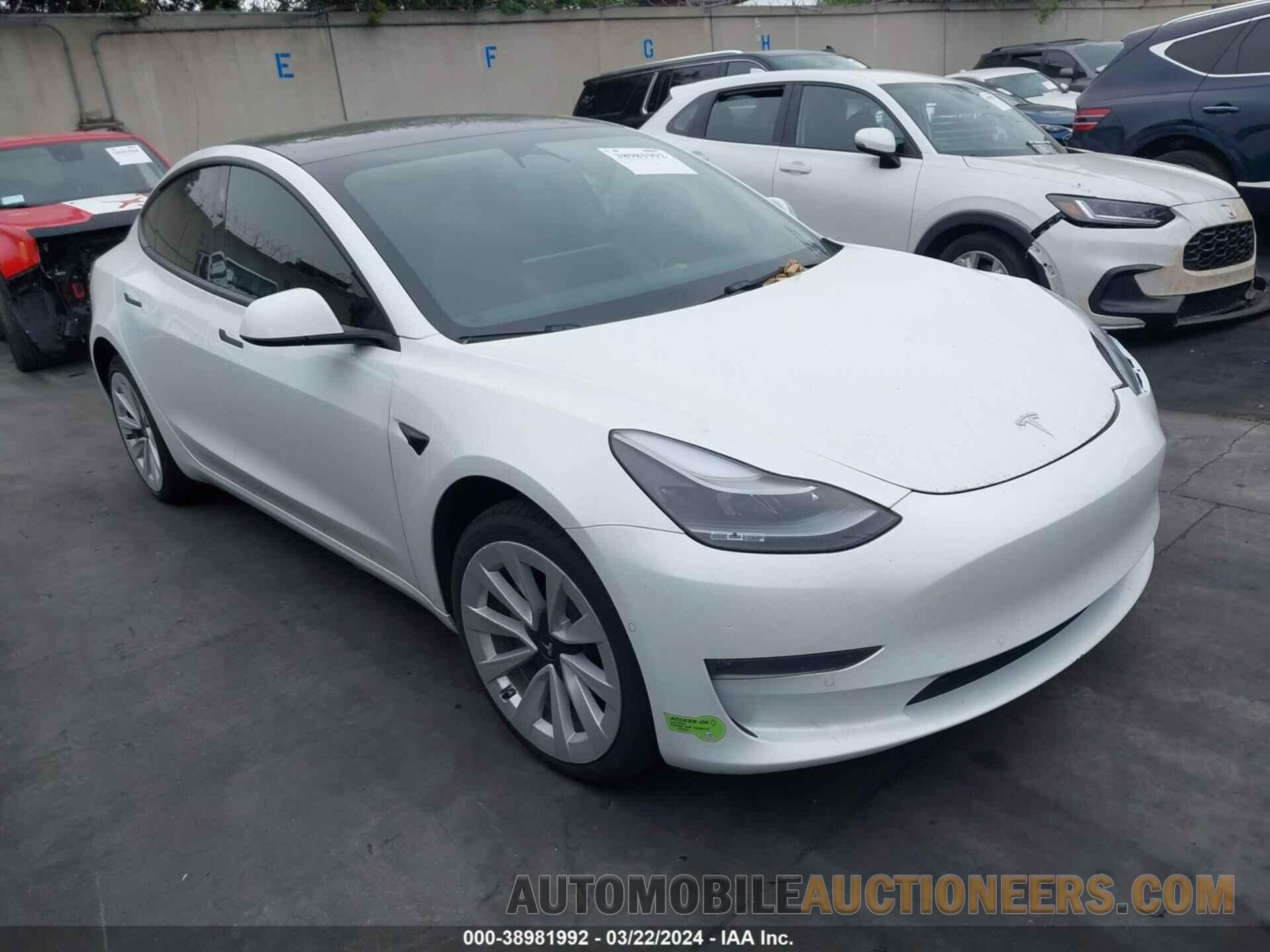 5YJ3E1EB4NF267911 TESLA MODEL 3 2022