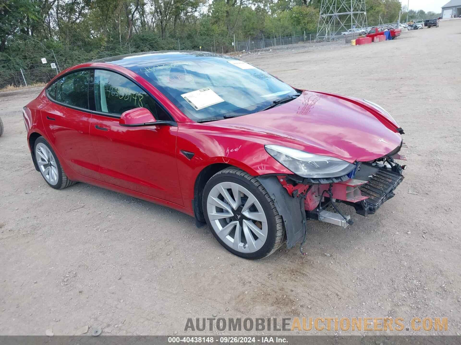 5YJ3E1EB5NF190448 TESLA MODEL 3 2022