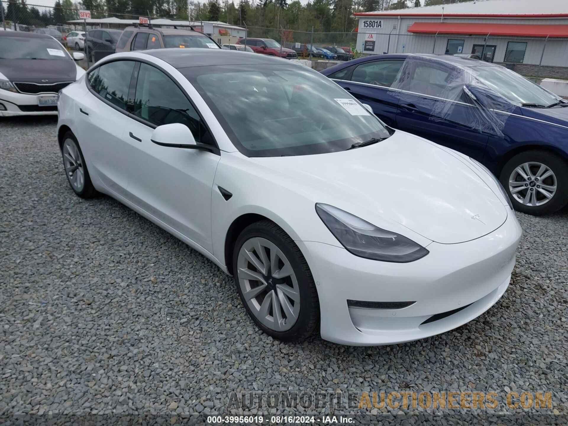 5YJ3E1EB6NF210089 TESLA MODEL 3 2022