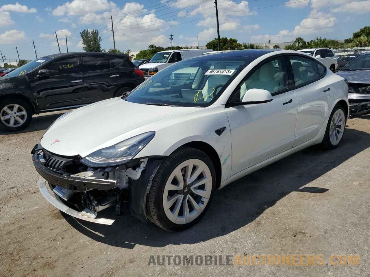 5YJ3E1EB6NF261186 TESLA MODEL 3 2022