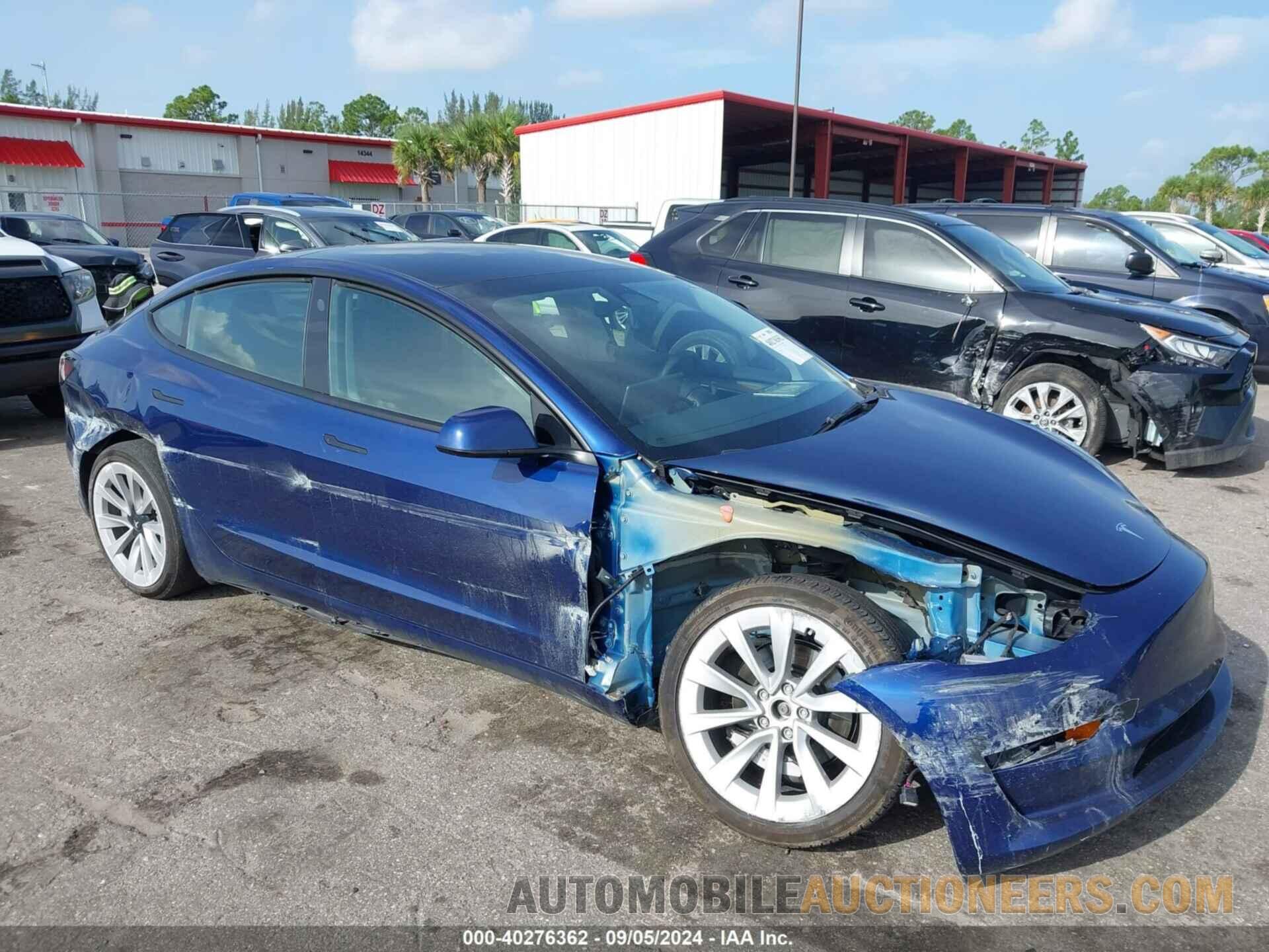 5YJ3E1EB6NF289764 TESLA MODEL 3 2022