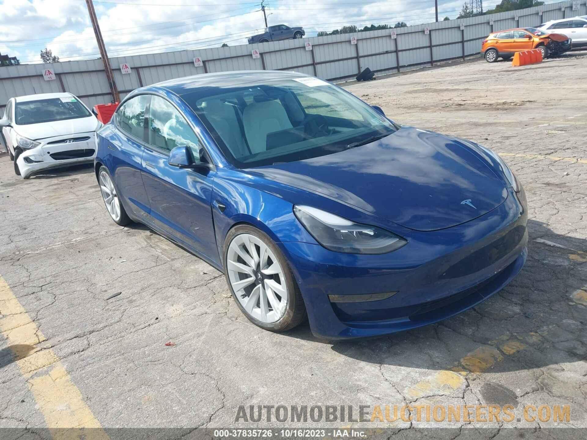 5YJ3E1EB7NF111037 TESLA MODEL 3 2022