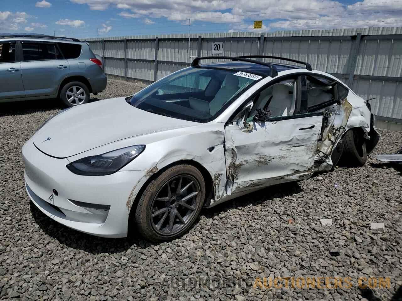 5YJ3E1EB7NF128744 TESLA MODEL 3 2022