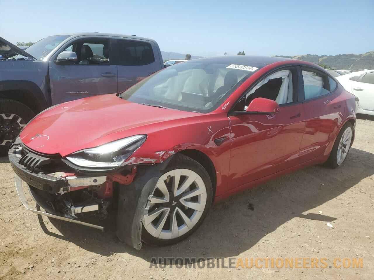 5YJ3E1EB7NF130123 TESLA MODEL 3 2022