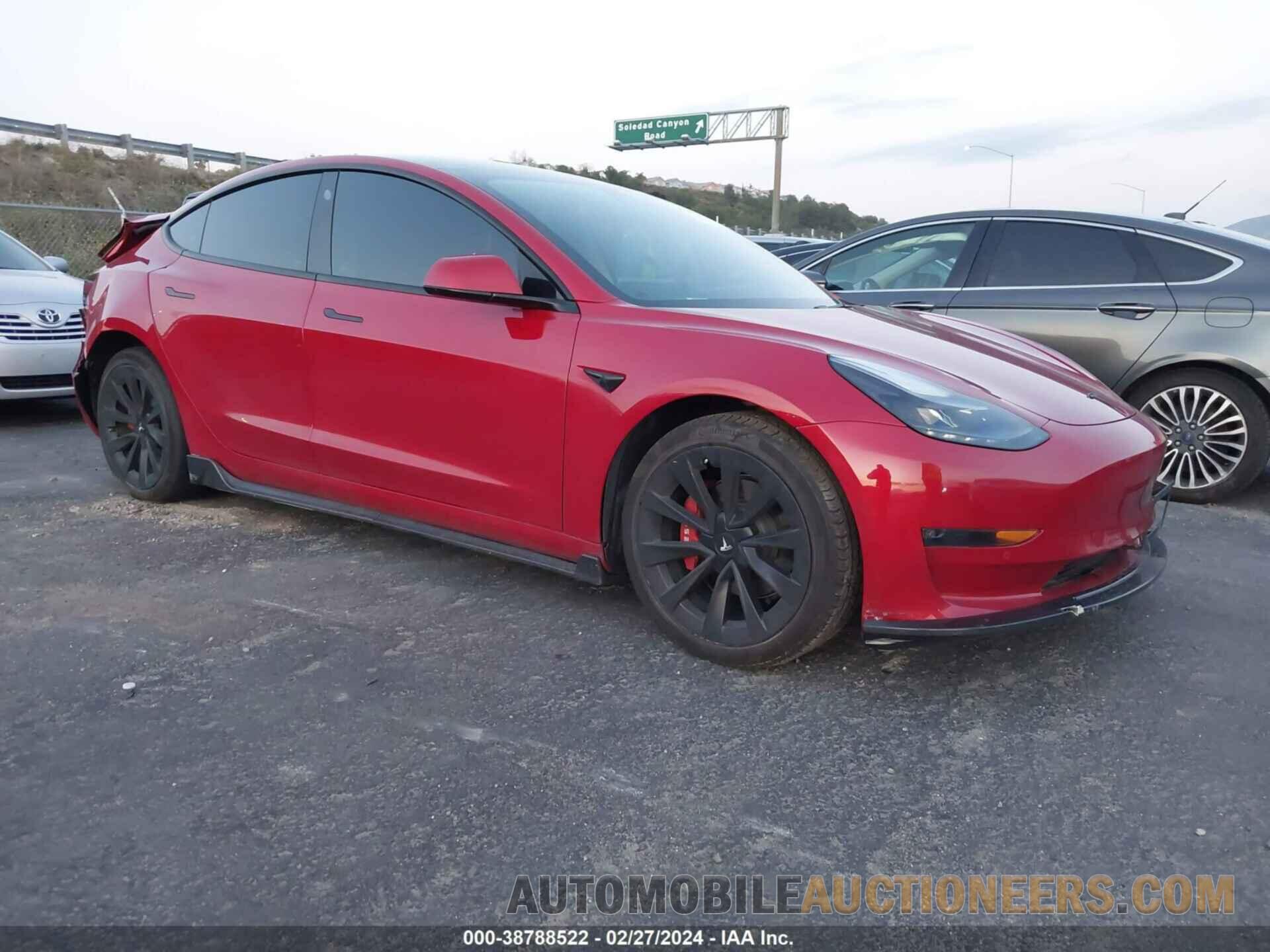 5YJ3E1EB7NF130834 TESLA MODEL 3 2022