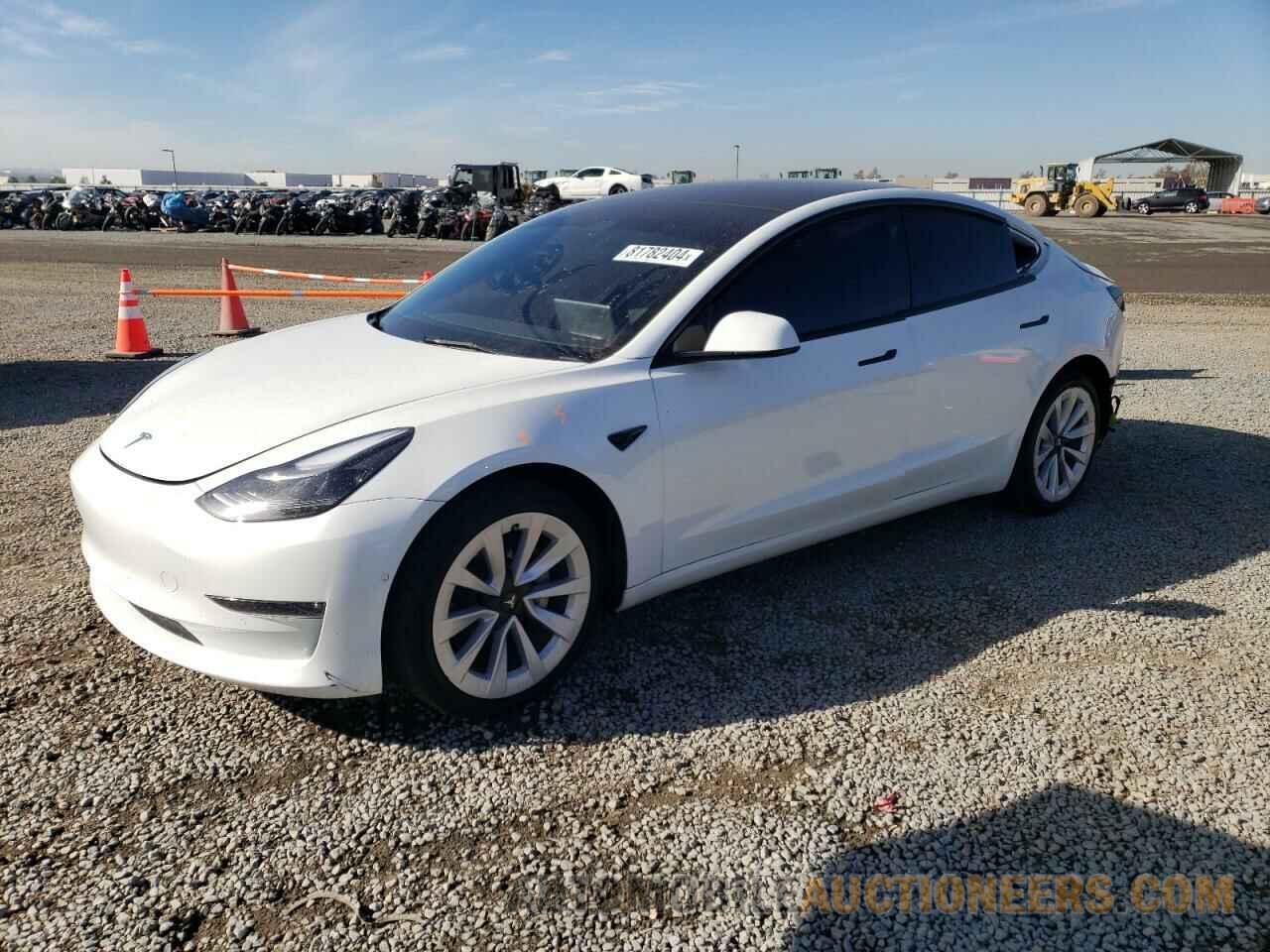 5YJ3E1EB7NF132261 TESLA MODEL 3 2022