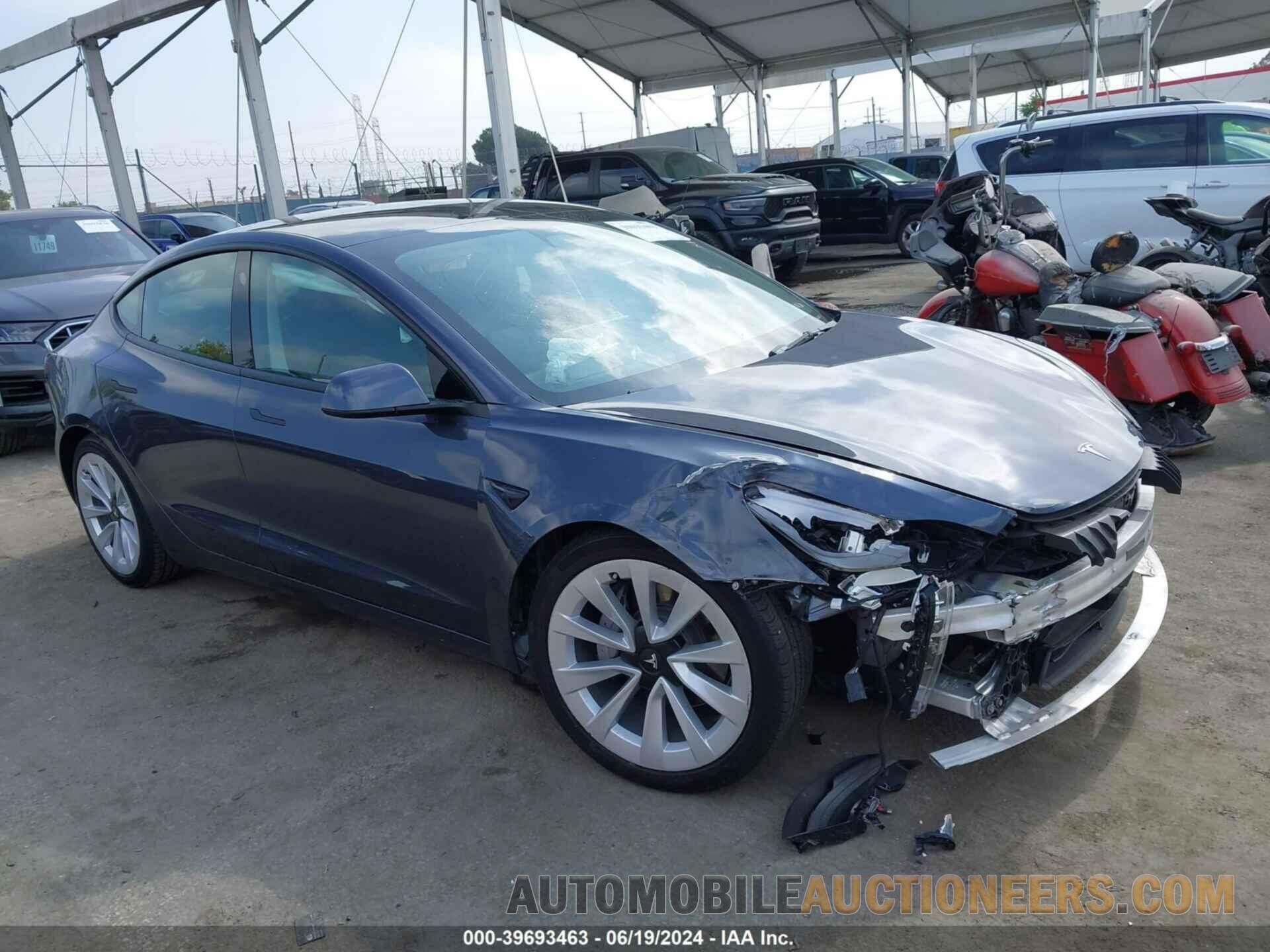 5YJ3E1EB7NF137850 TESLA MODEL 3 2022