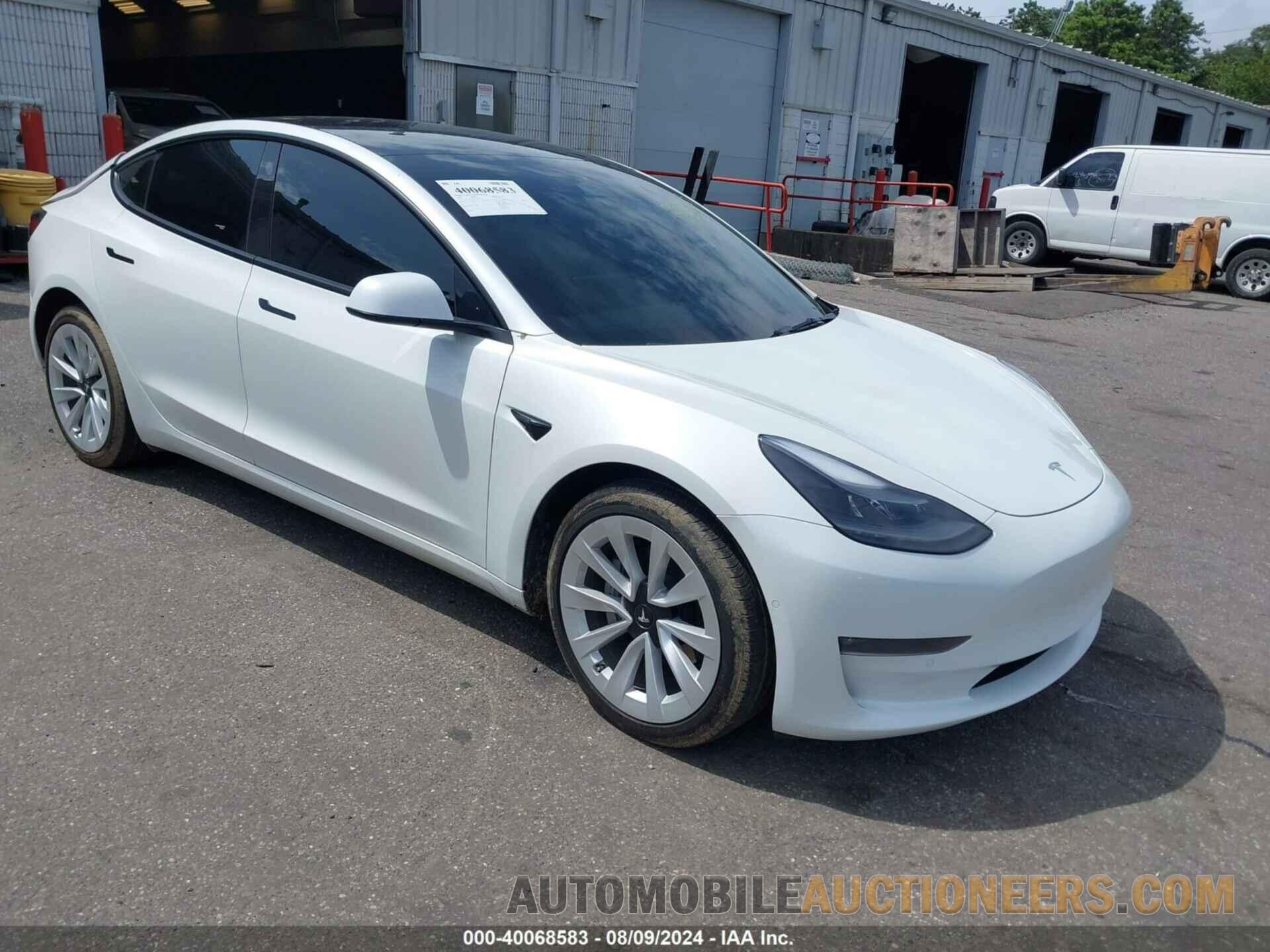 5YJ3E1EB7NF181573 TESLA MODEL 3 2022