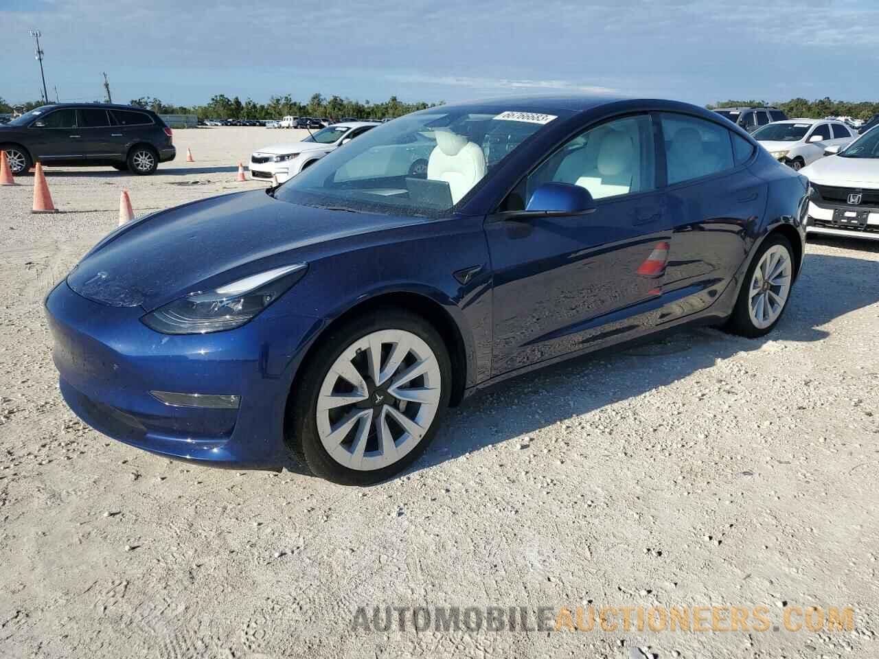 5YJ3E1EB7NF193223 TESLA MODEL 3 2022